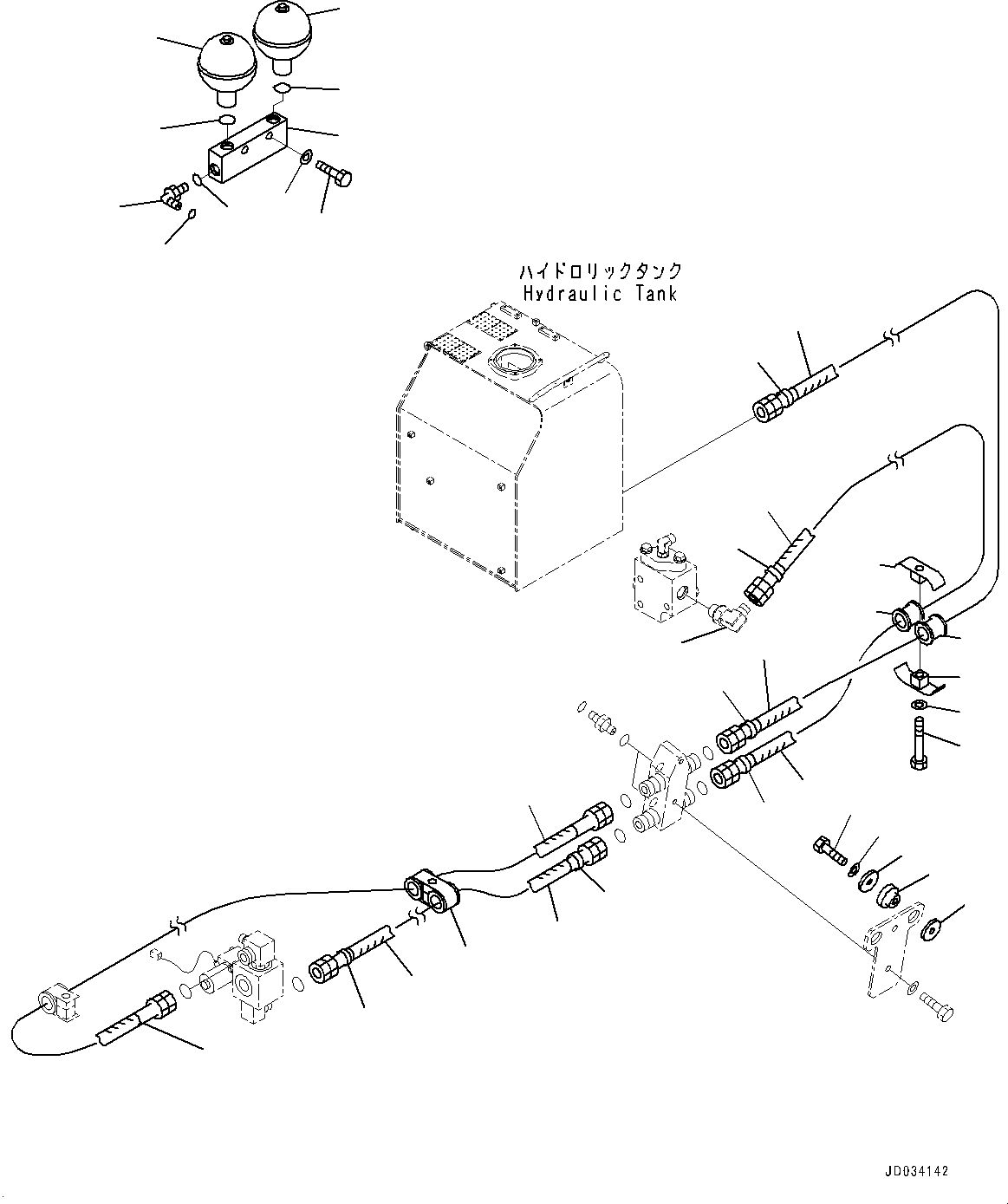 Komatsu parts book diagram for PC800-8E0 S/N K55001-UP: PROPORTIONAL PRESSURE CONTROL (PPC) PUMP PIPING, 1 ATTACHMENT, (PPC) PIPING