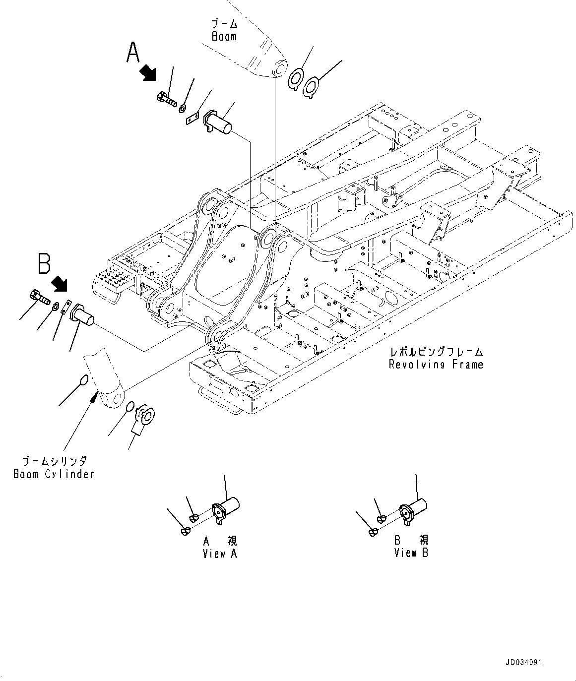Komatsu parts book diagram for PC800-8E0 S/N K55001-UP: BOOM FOOT PIN
