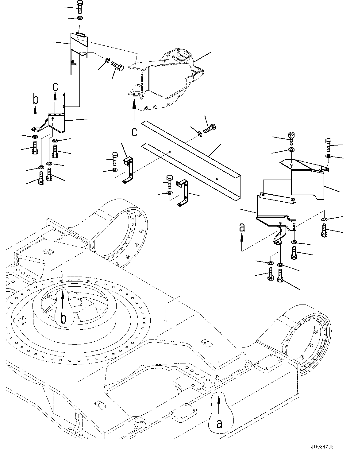 Komatsu parts book diagram for PC800-8E0 S/N K55001-UP: TRAVEL PIPING COVER