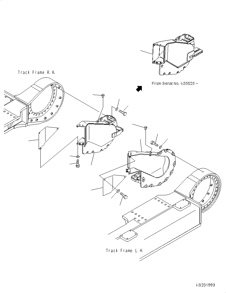 Komatsu parts book diagram for PC800-8E0 S/N K55001-UP: TRAVEL MOTOR GUARD