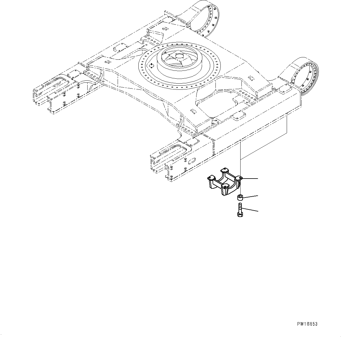 Komatsu parts book diagram for PC800-8E0 S/N K55001-UP: TRACK ROLLER GUARD, LHS
