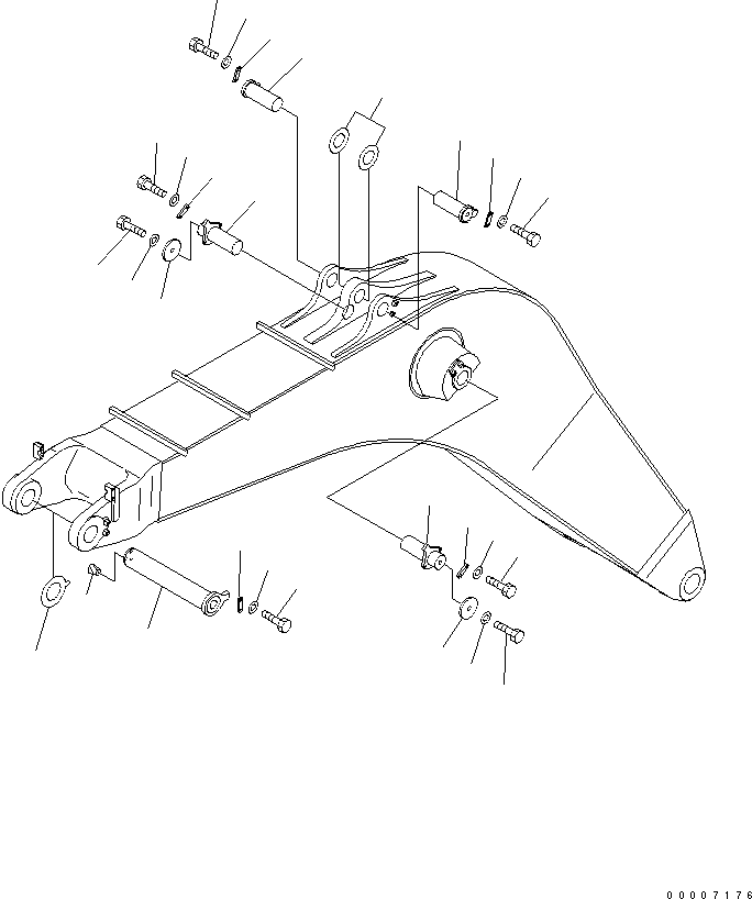 Komatsu parts book diagram for PC800-8E0 S/N K55001-UP: BOOM, 7100MM, FOR BACKHOE, BOOM PIN