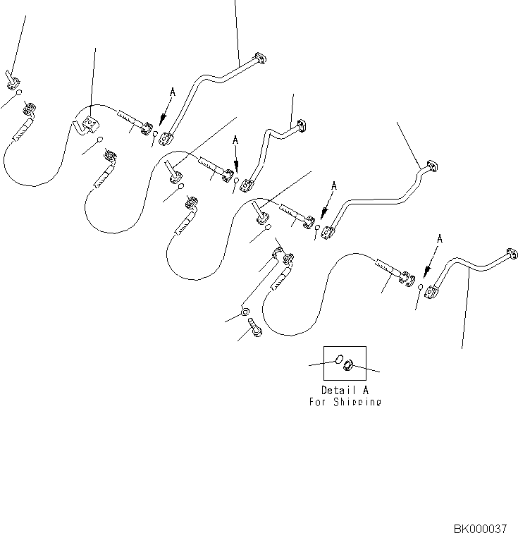 Komatsu parts book diagram for PC800-8E0 S/N K55001-UP: BOOM, 7100MM, FOR BACKHOE, HOSE