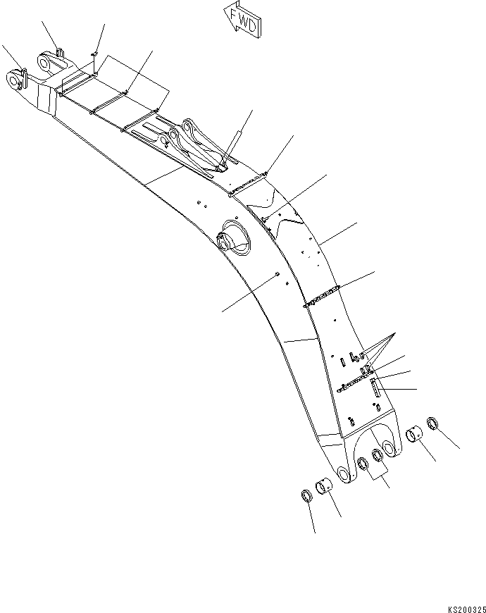 Komatsu parts book diagram for PC800-8E0 S/N K55001-UP: BOOM, 8200MM, HEAVY DUTY, FOR BACKHOE, BOOM