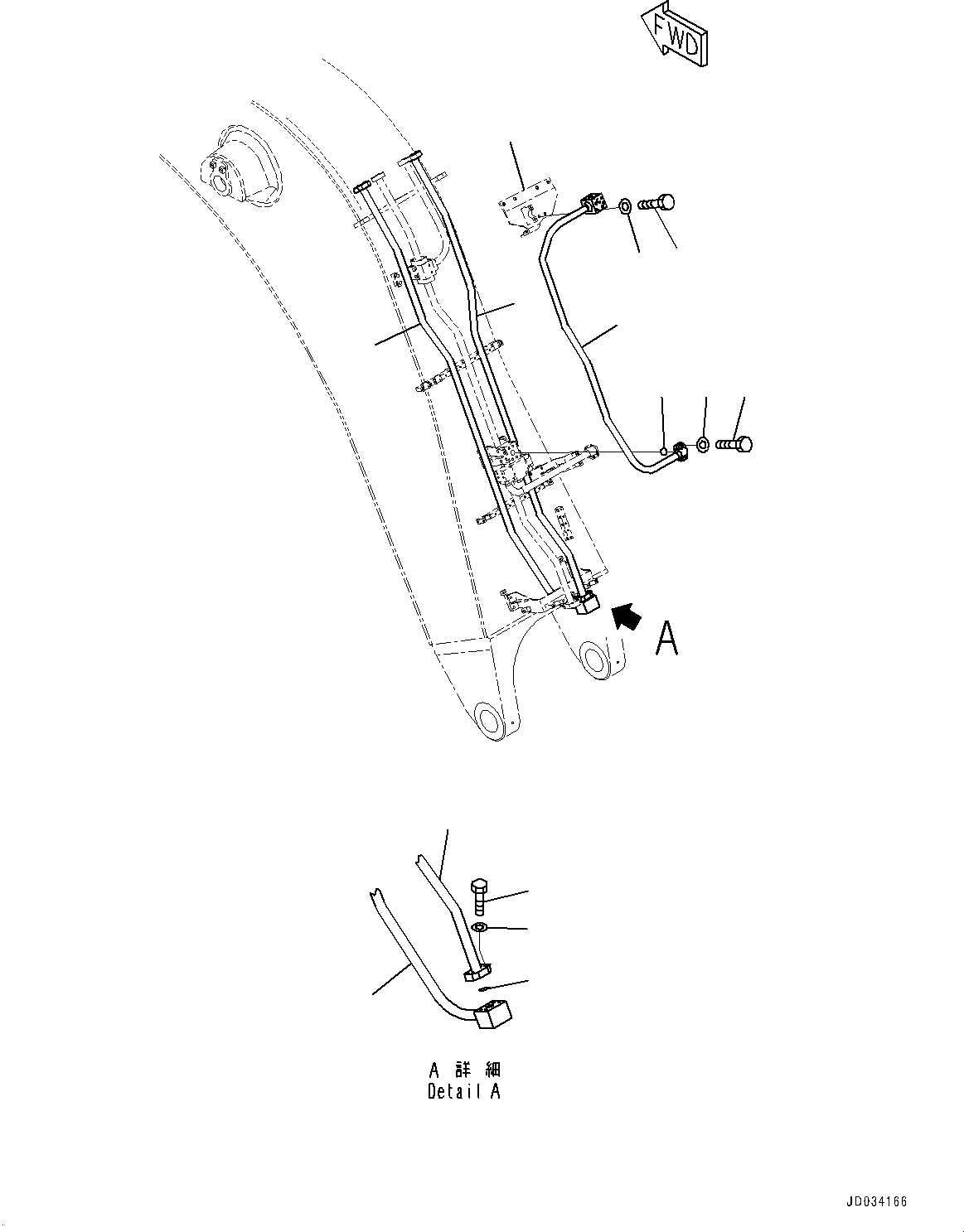 Komatsu parts book diagram for PC800-8E0 S/N K55001-UP: BOOM, 7100MM (CLV), ARM CYLINDER PIPING (1/7)