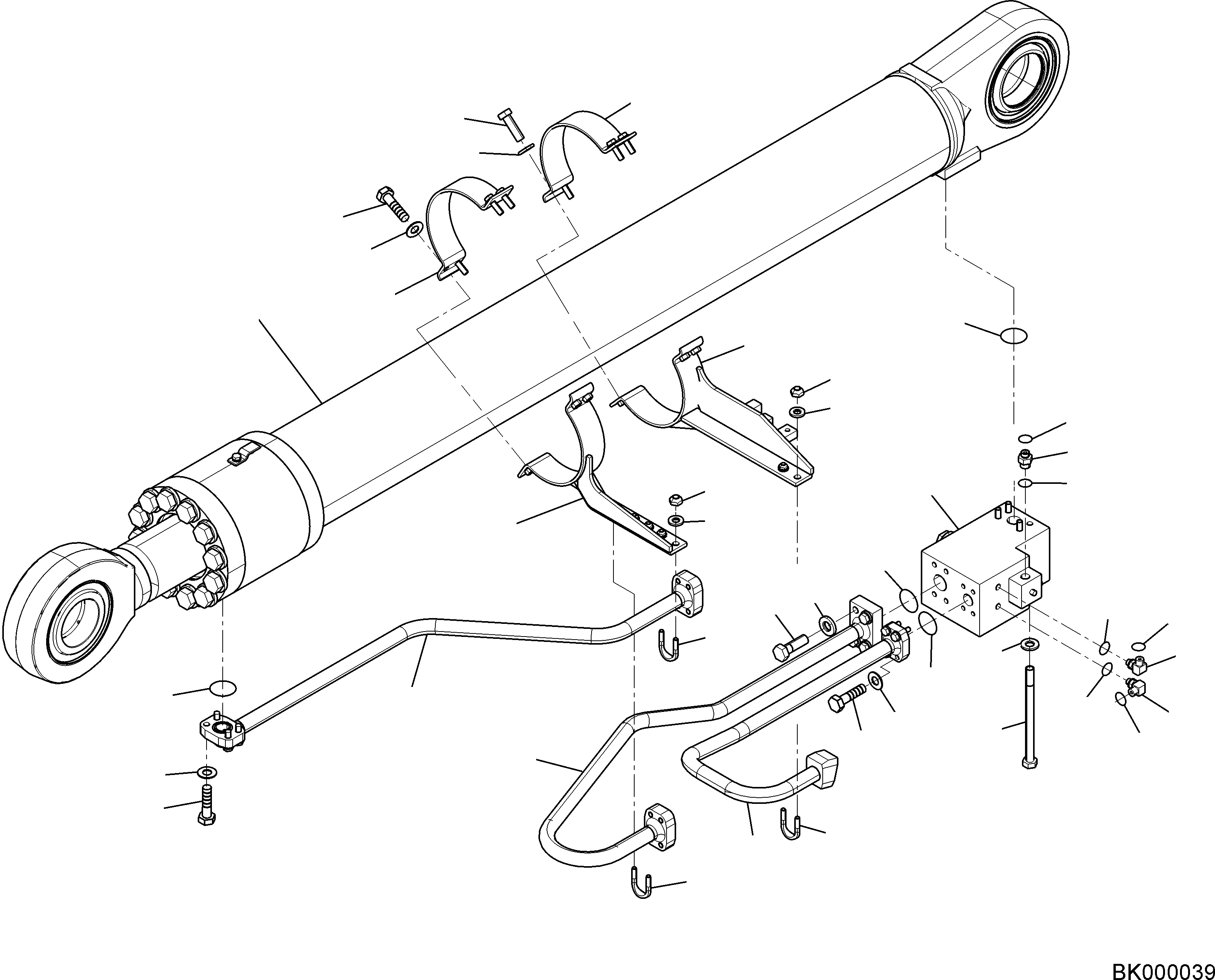 Komatsu parts book diagram for PC800-8E0 S/N K55001-UP: BOOM CYLINDER, 8200MM BOOM, 7100MM BOOM, (CLV), RHS, RELATED PARTS