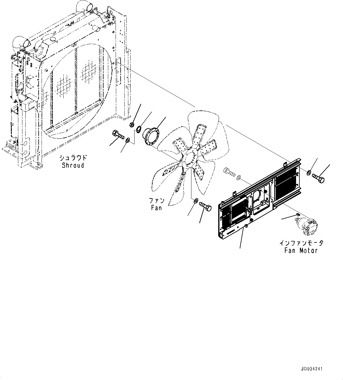 Excavators Komatsu / PC800SE-8E0 S/N 65001-UP(0000545c) / Cooling System, Fan Mounting (#65001-)(C004006 : C0100-004005)