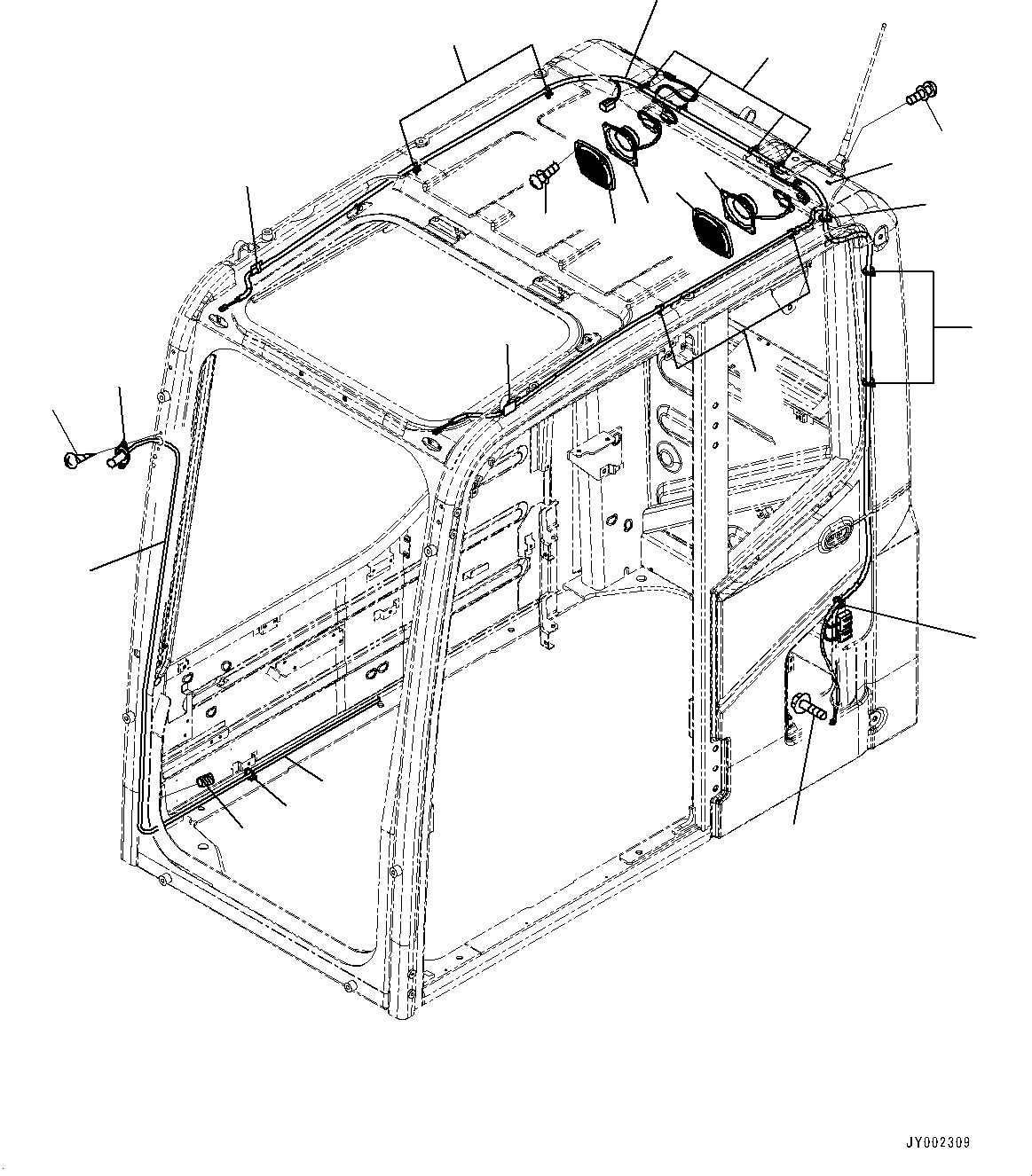 Excavators Komatsu / PC800SE-8E0 S/N 65001-UP(0000545c) / Cab, Speaker and Window Washer (#65001-)(K036010 : K1110-056010)