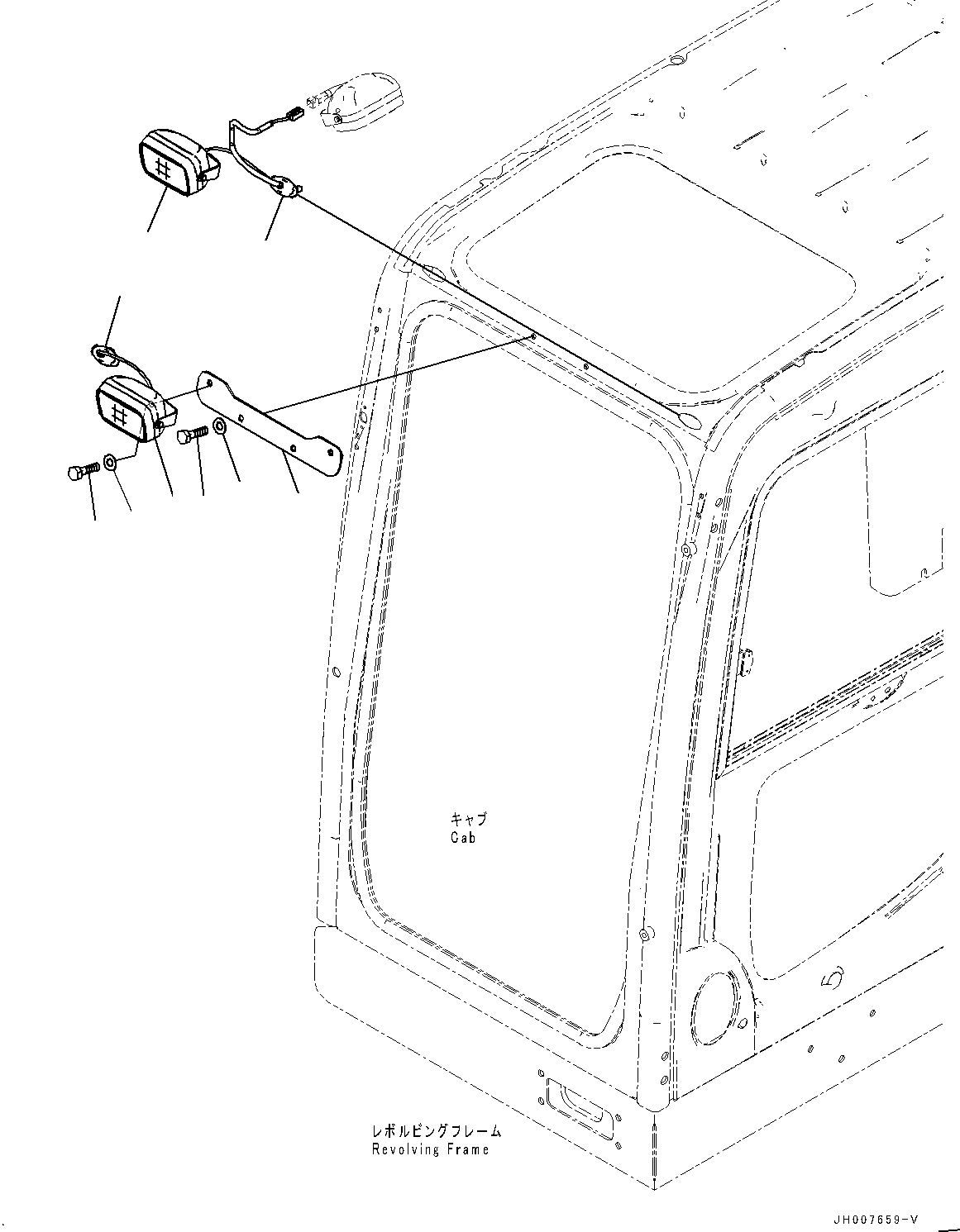 Excavators Komatsu / PC800SE-8E0 S/N 65001-UP(0000545c) / Cab, Additional Working Lamp (#65161-)(K032020 : K1110-008014A)