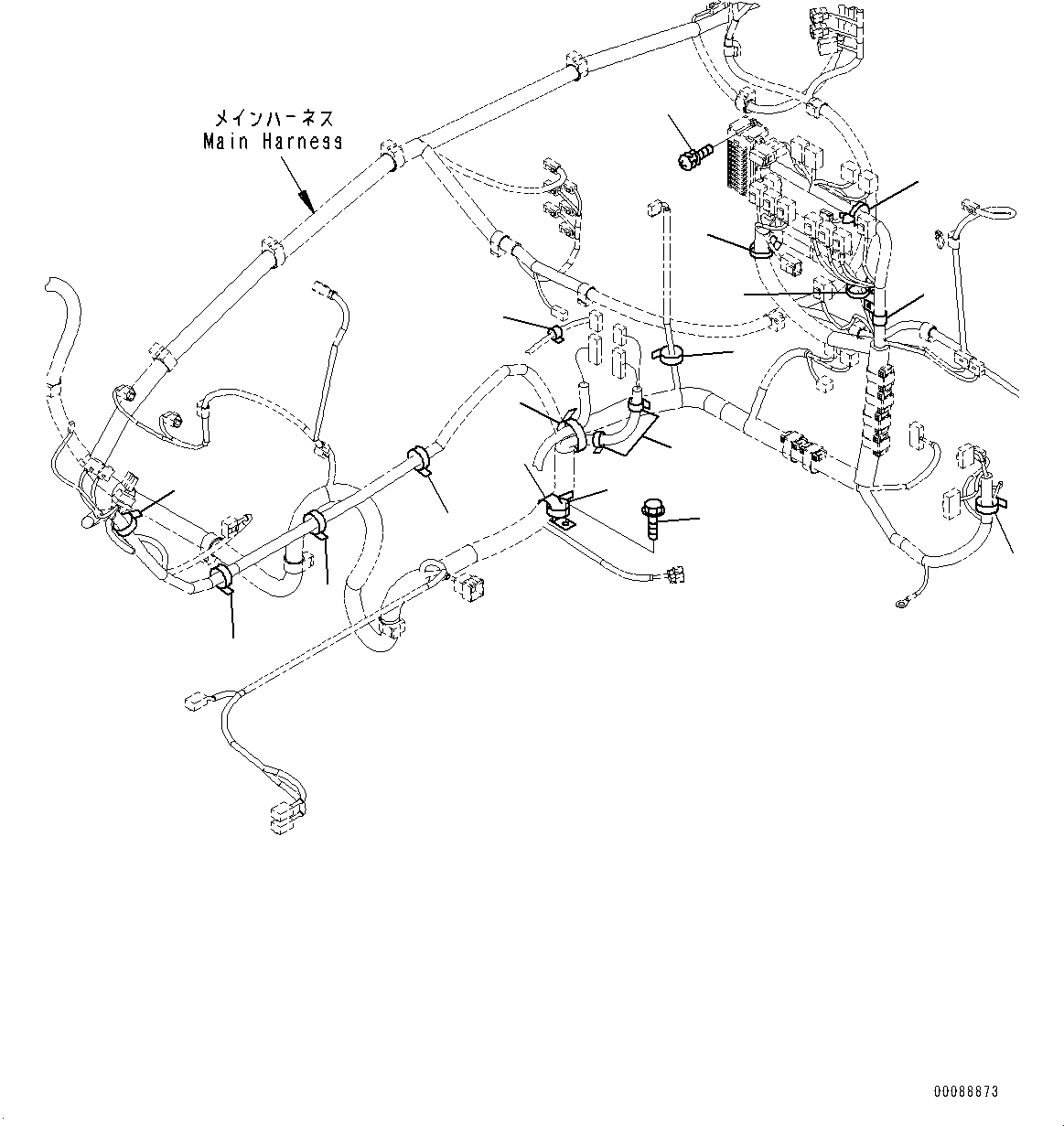 Excavators Komatsu / PC800SE-8E0 S/N 65001-UP(0000545c) / Cab, Cab In Parts, Main Wiring Harness Clamp (#65001-)(K031030 : K1110-005022)