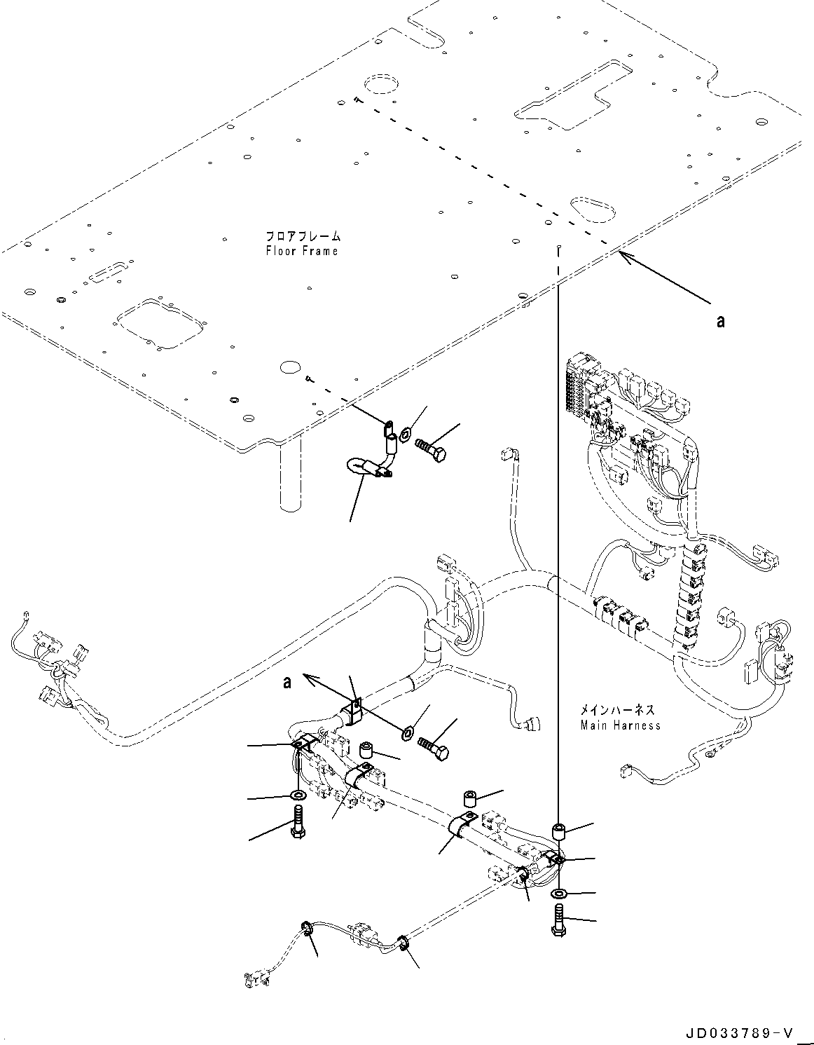 Excavators Komatsu / PC800SE-8E0 S/N 65001-UP(0000545c) / Cab, Floor, Wiring Harness Clamp and Ground (#65001-)(K035033 : K1110-050032)