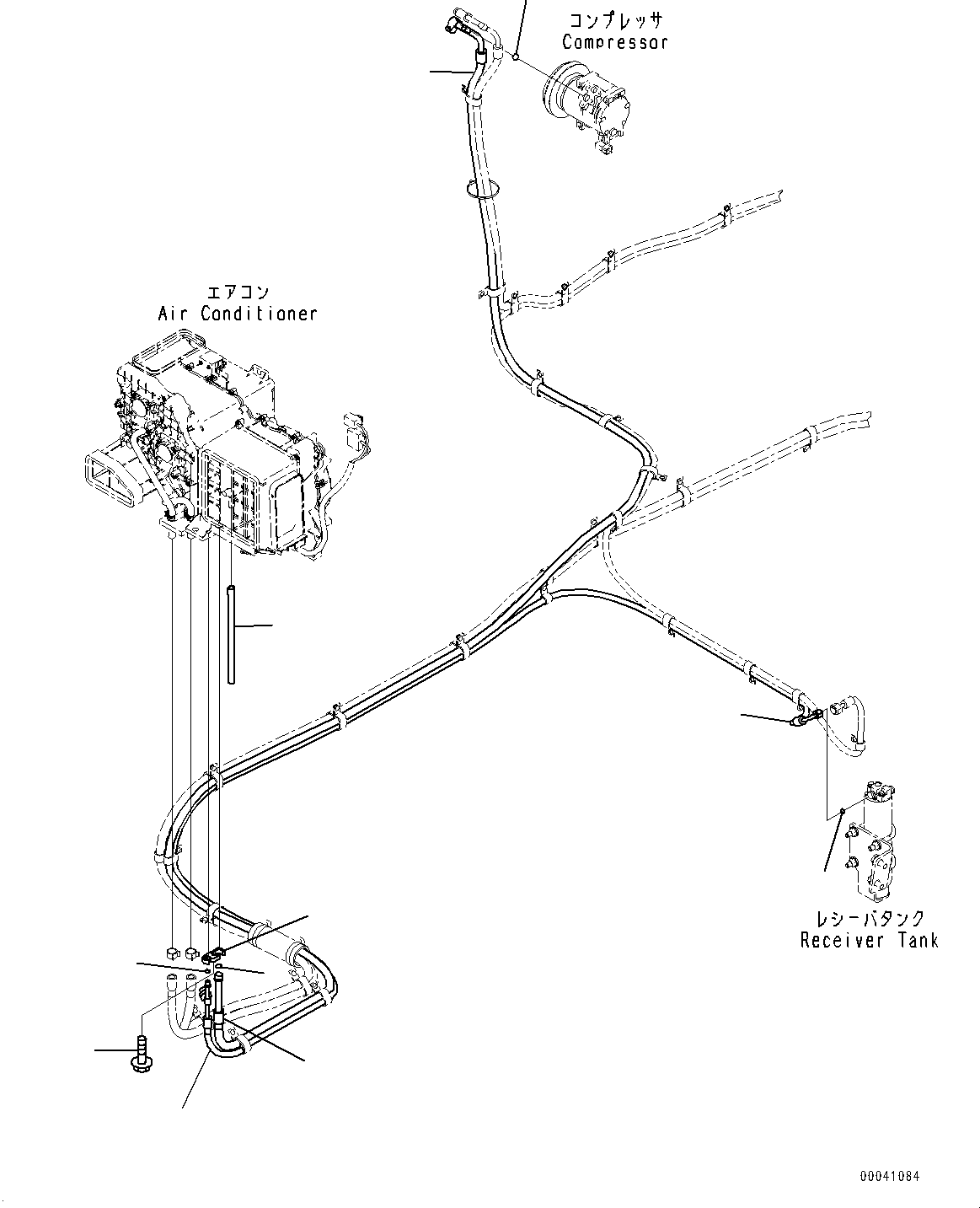 Excavators Komatsu / PC800SE-8E0 S/N 65001-UP(0000545c) / Cab, Floor, Air Conditioner Piping (#65001-)(K031058 : K1110-005047)