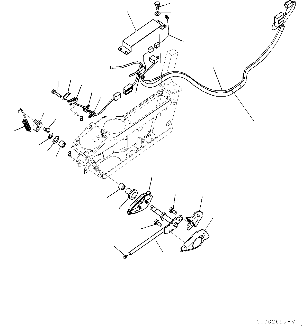 Excavators Komatsu / PC800SE-8E0 S/N 65001-UP(0000545c) / Cab, Floor, PPC Lock Lever (#65001-)(K036040 : K1110-056039)