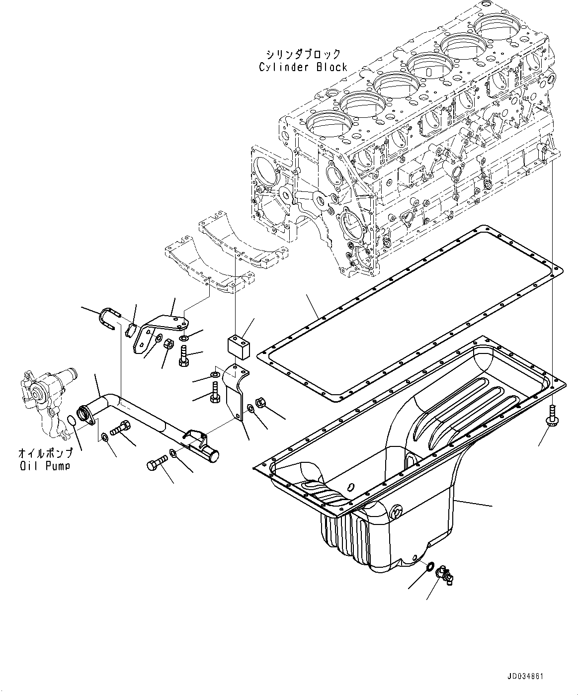 Komatsu parts book diagram for SAA6D140E-5F S/N 536267-UP (For PC800-8E0/PC800LC-8E0/PC800SE-8E0/PC850-8E0/PC850SE-8E0): OIL PAN AND SUCTION TUBE, OIL PAN (#536267-)
