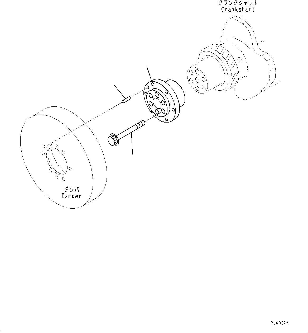 Komatsu parts book diagram for SAA6D140E-5F S/N 536267-UP (For PC800-8E0/PC800LC-8E0/PC800SE-8E0/PC850-8E0/PC850SE-8E0): DAMPER FLANGE (#536267-)