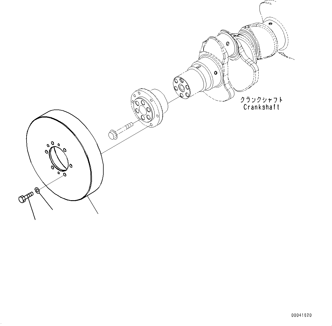 Komatsu parts book diagram for SAA6D140E-5F S/N 536267-UP (For PC800-8E0/PC800LC-8E0/PC800SE-8E0/PC850-8E0/PC850SE-8E0): VIBRATION DAMPER (#536267-)