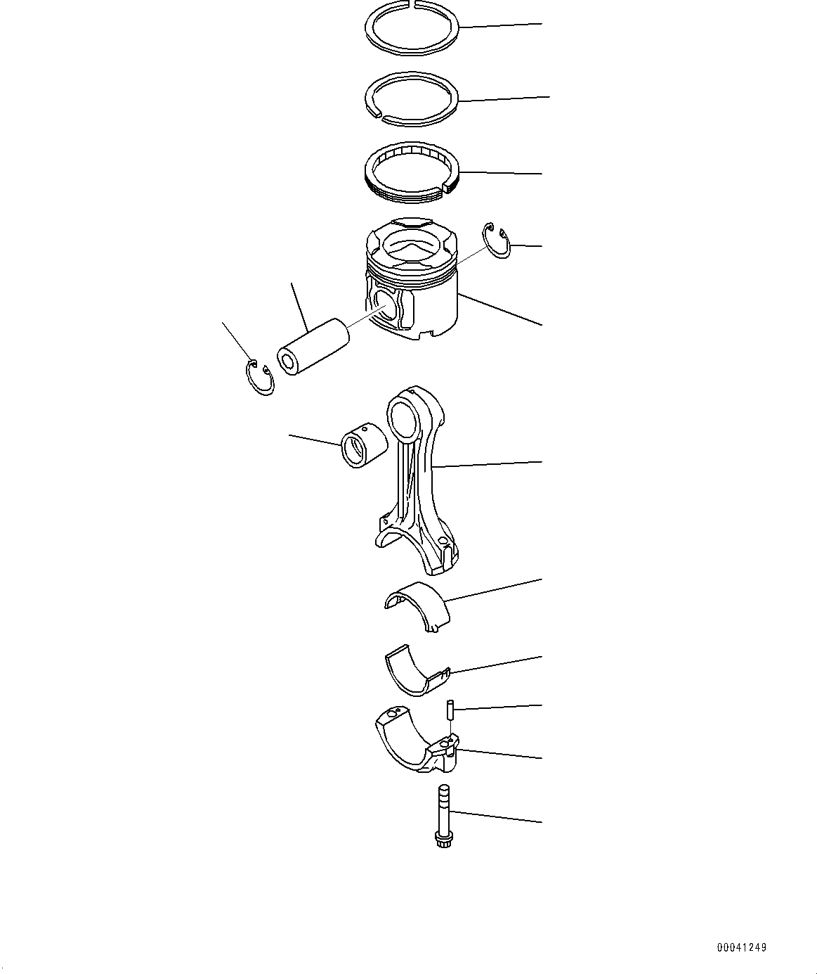 Komatsu parts book diagram for SAA6D140E-5F S/N 536267-UP (For PC800-8E0/PC800LC-8E0/PC800SE-8E0/PC850-8E0/PC850SE-8E0): PISTON AND CONNECTING ROD (#536267-)