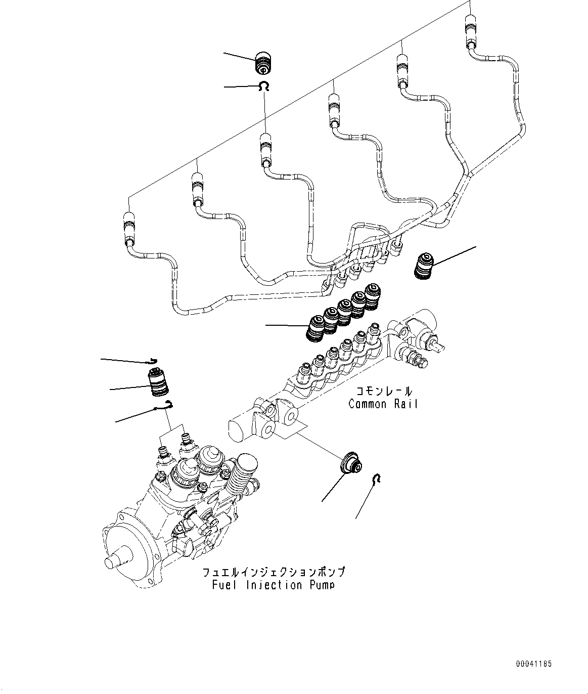 Komatsu parts book diagram for SAA6D140E-5F S/N 536267-UP (For PC800-8E0/PC800LC-8E0/PC800SE-8E0/PC850-8E0/PC850SE-8E0): FUEL SUPPLY PUMP BRACKET AND PIPING, FUEL PIPING JOINT (#536267-)