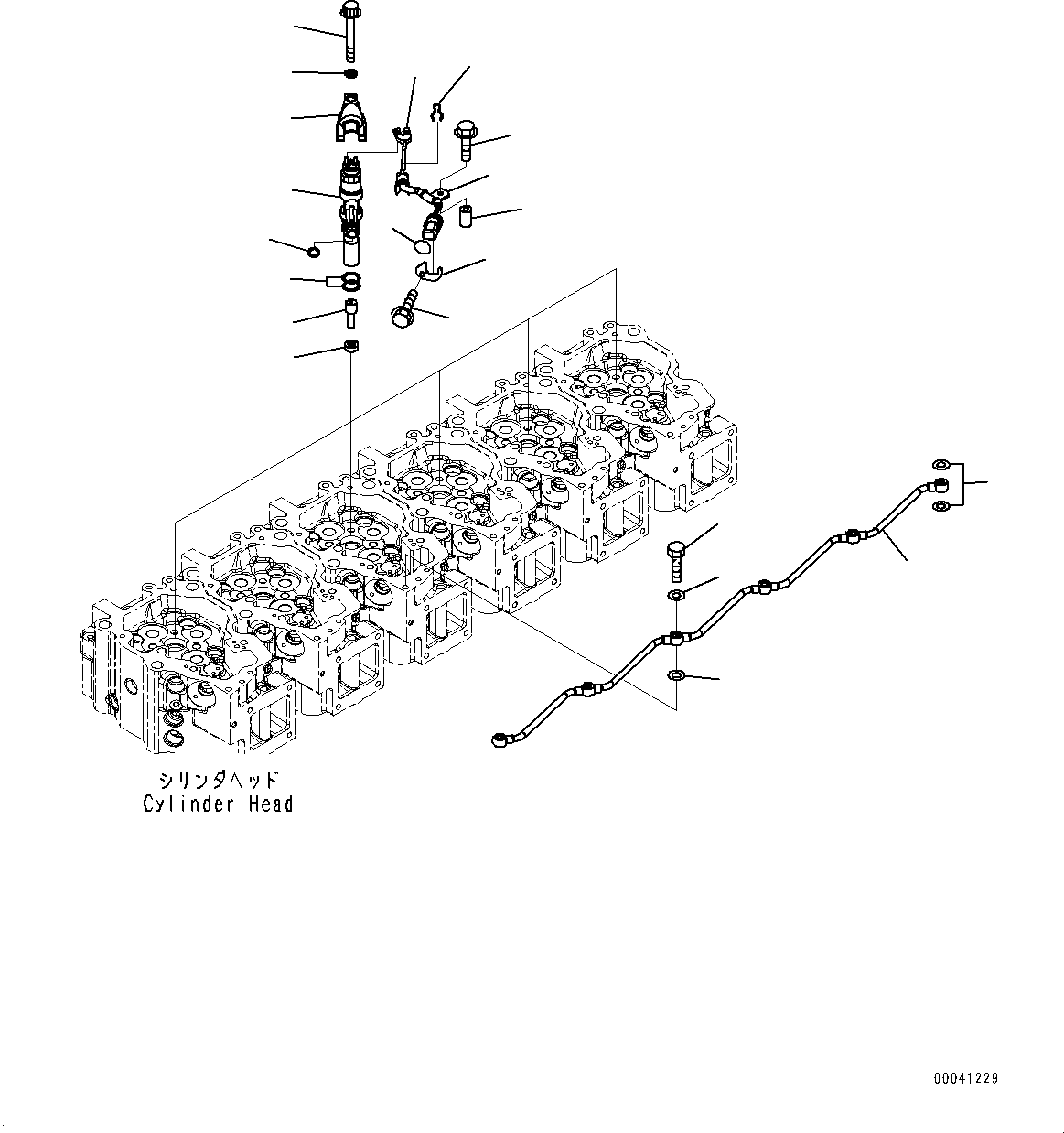 Engines Komatsu / SAA6D140E-5F S/N 536267-UP (For PC800-8E0/PC800LC-8E0)(0000549U) / Fuel Injection Nozzle (#536267-)(D005001 : A4210-001001)