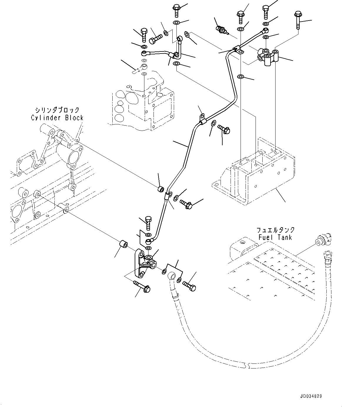Engines Komatsu / SAA6D140E-5F S/N 536267-UP (For PC800-8E0/PC800LC-8E0)(0000549U) / Fuel Return (#536267-)(D006001 : A4230-001001)