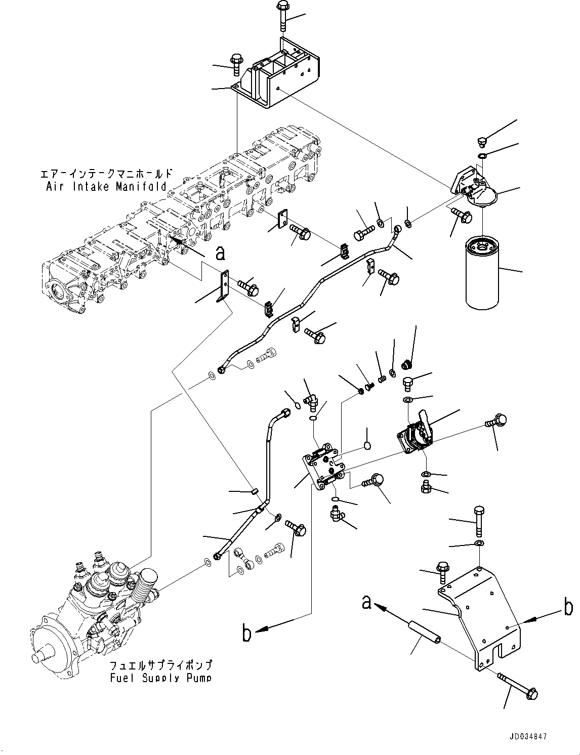 Engines Komatsu / SAA6D140E-5F S/N 536267-UP (For PC800-8E0/PC800LC-8E0)(0000549U) / Fuel Filter (#536267-)(D008001 : A4110-004001)