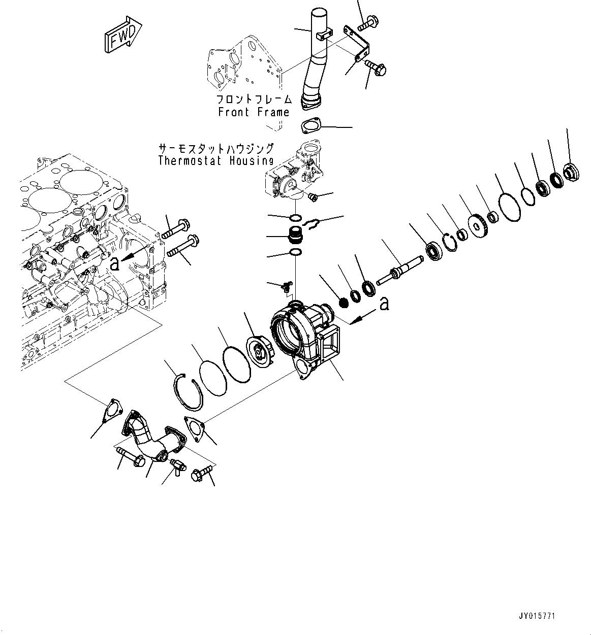 Engines Komatsu / SAA6D140E-5F S/N 536267-UP (For PC800-8E0/PC800LC-8E0)(0000549U) / Water Pump, Water Pump (#536267-)(E002002 : A5010-002002)