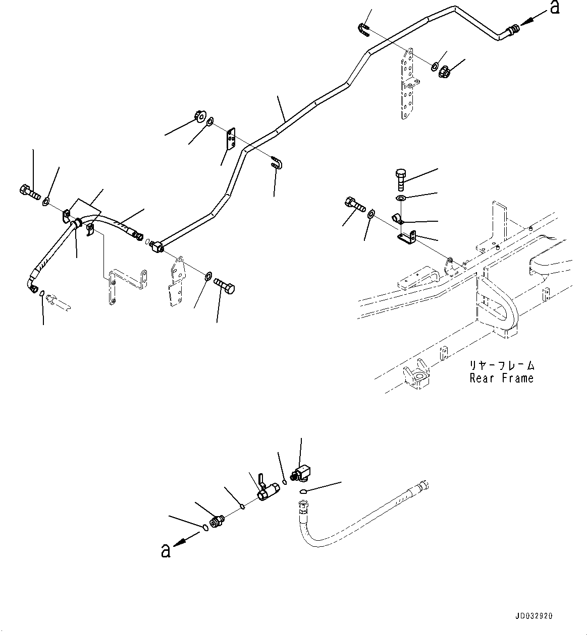 Wheel Loaders Komatsu / WA900-3E0 S/N 60078-UP(0000557C) / Cooling Piping, Radiator Coolant Quick Fill Piping (#60078-)(C007004 : C0120-003004)