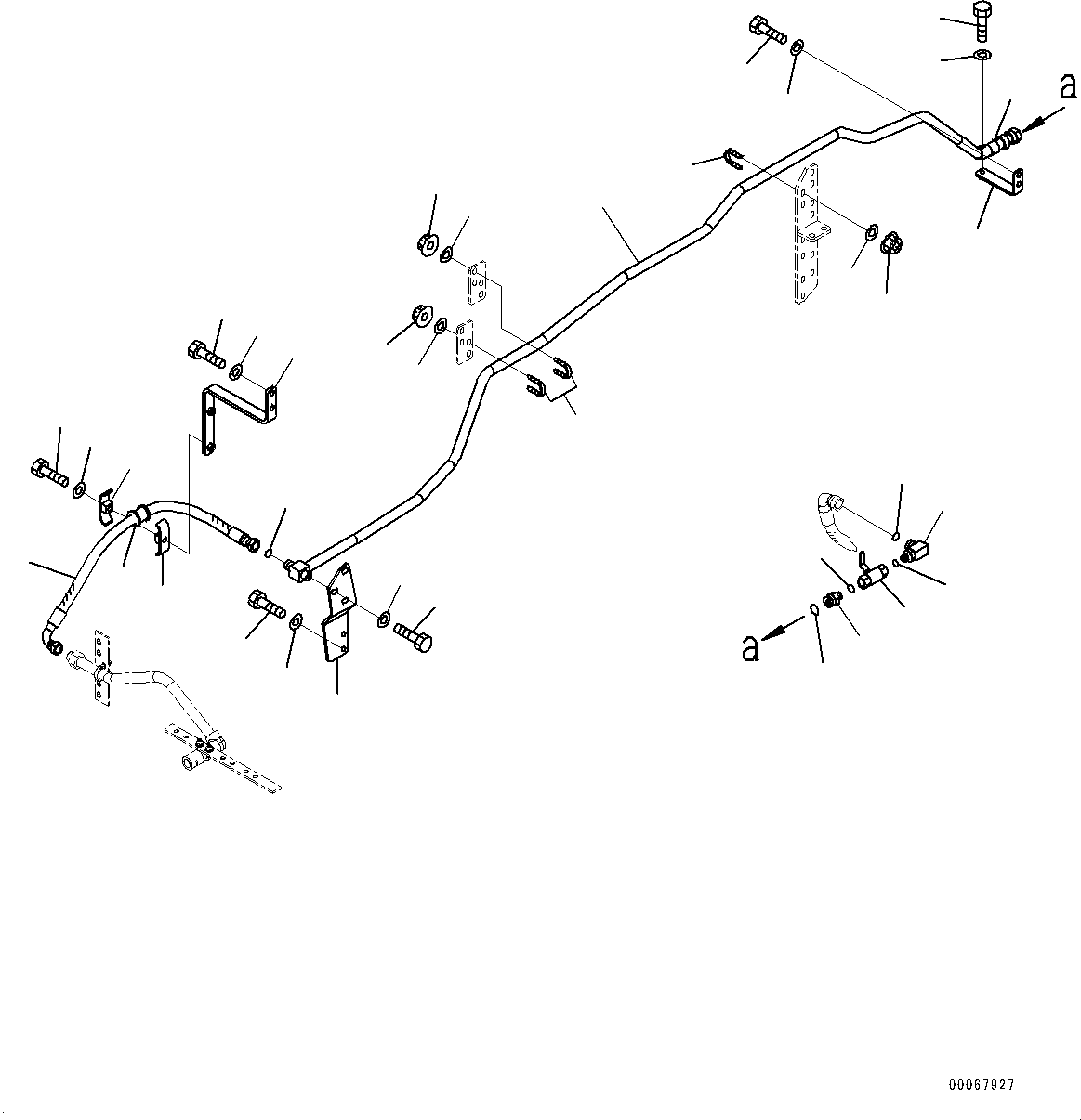 Wheel Loaders Komatsu / WA900-3E0 S/N 60078-UP(0000557C) / Cooling Piping, Torque Converter Coolant Quick Fill Piping (#60078-)(C007005 : C0120-003005)