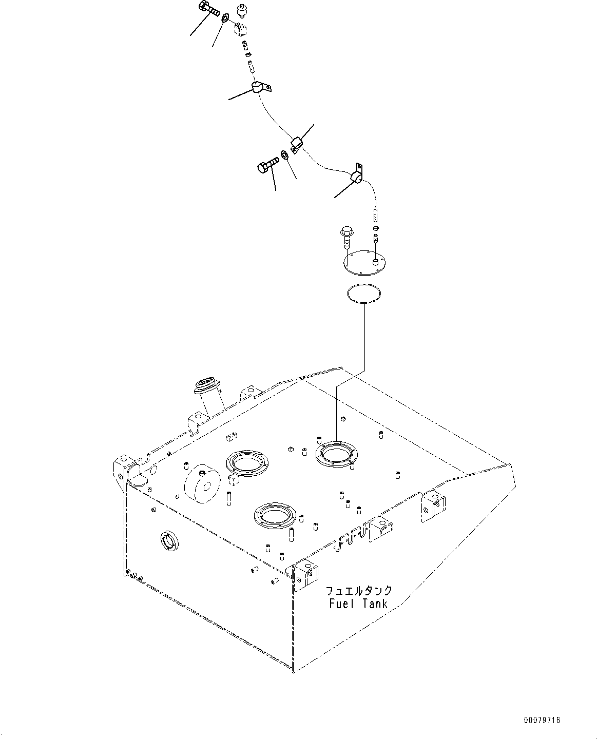 Wheel Loaders Komatsu / WA900-3E0 S/N 60078-UP(0000557C) / Fuel Tank, Clip (#60078-)(D002004 : D0100-003004)