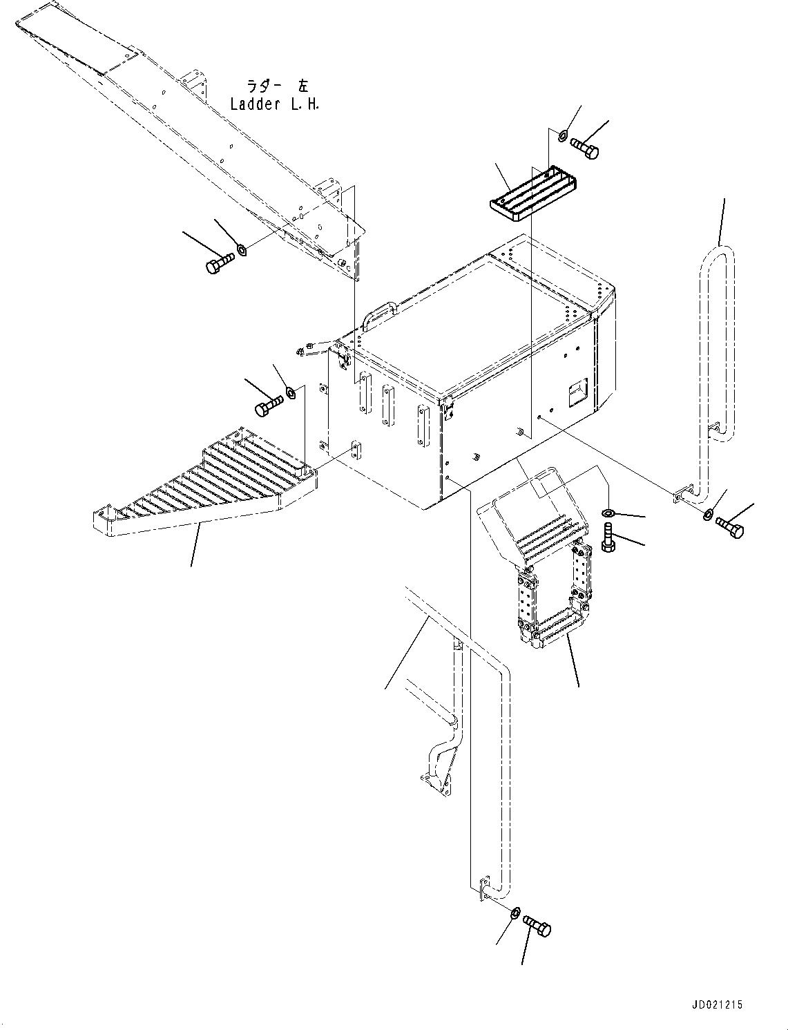 Wheel Loaders Komatsu / WA900-3E0 S/N 60078-UP(0000557C) / Left Battery Box, Step (#60078-)(E005006 : E0101-009006)