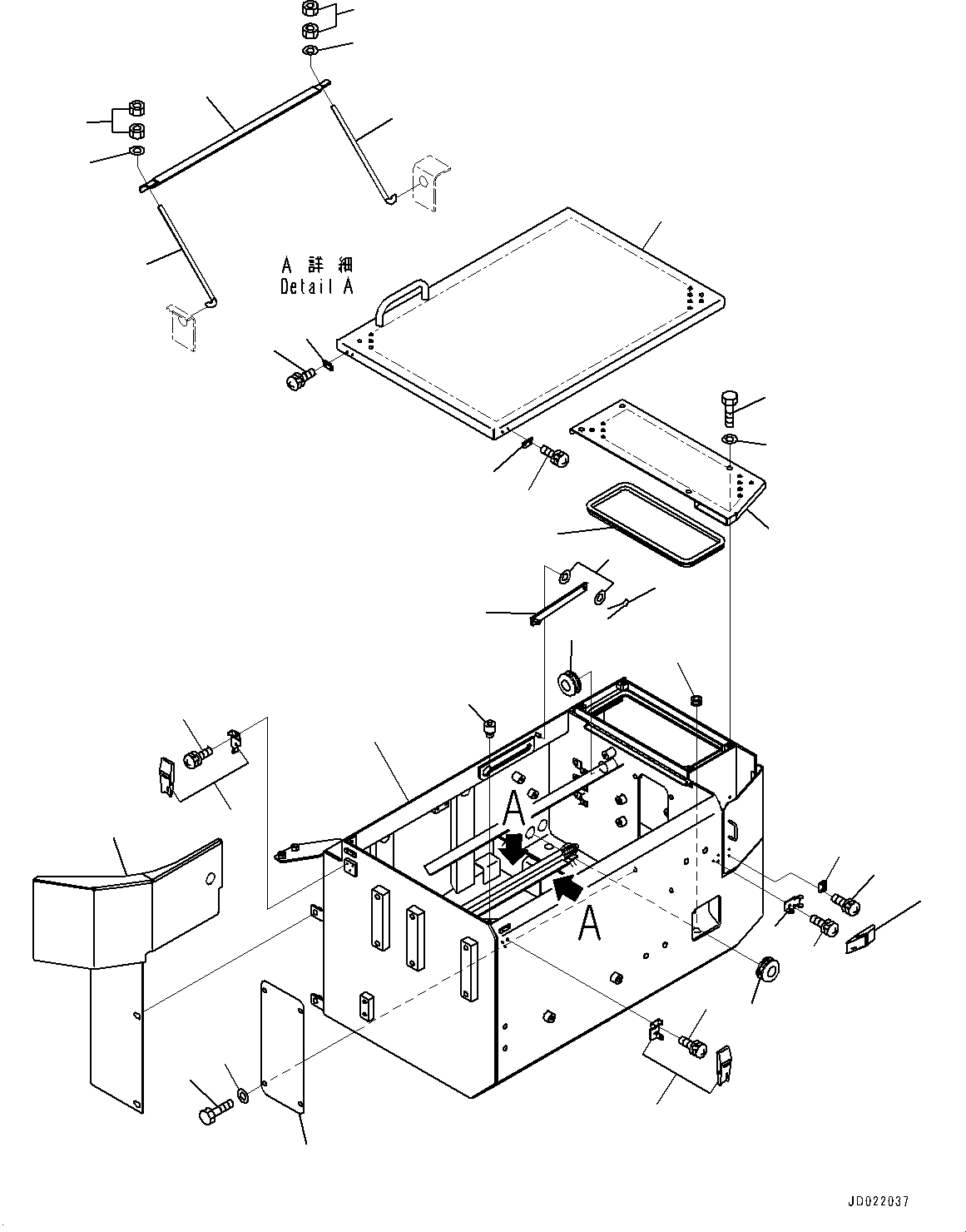 Wheel Loaders Komatsu / WA900-3E0 S/N 60078-UP(0000557C) / Left Battery Box, Battery Box (#60078-)(E005002 : E0101-009002)