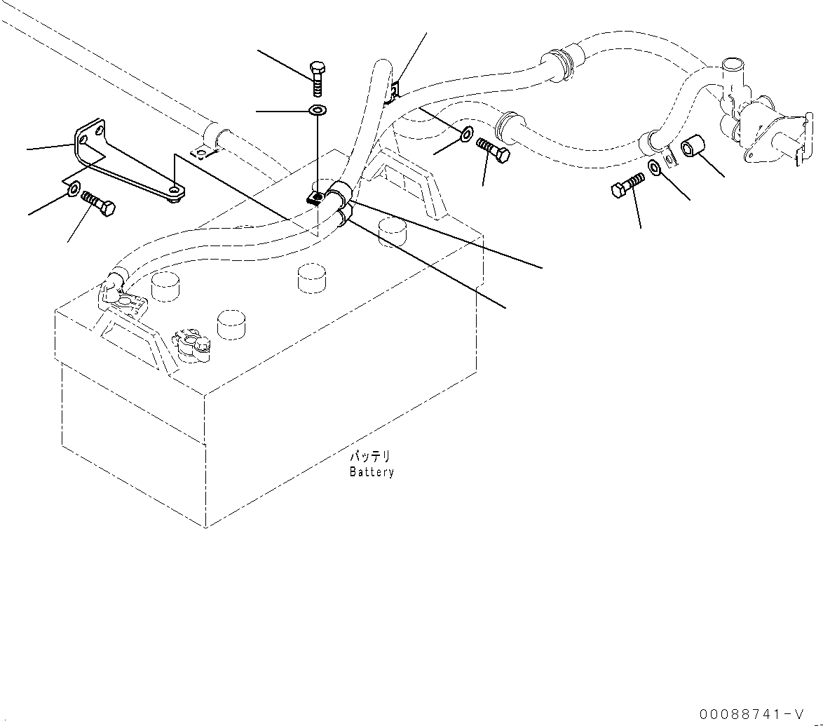 Wheel Loaders Komatsu / WA900-3E0 S/N 60078-UP(0000557C) / Left Battery Box, Mounting (1/2) (#60078-)(E005004 : E0101-009004)