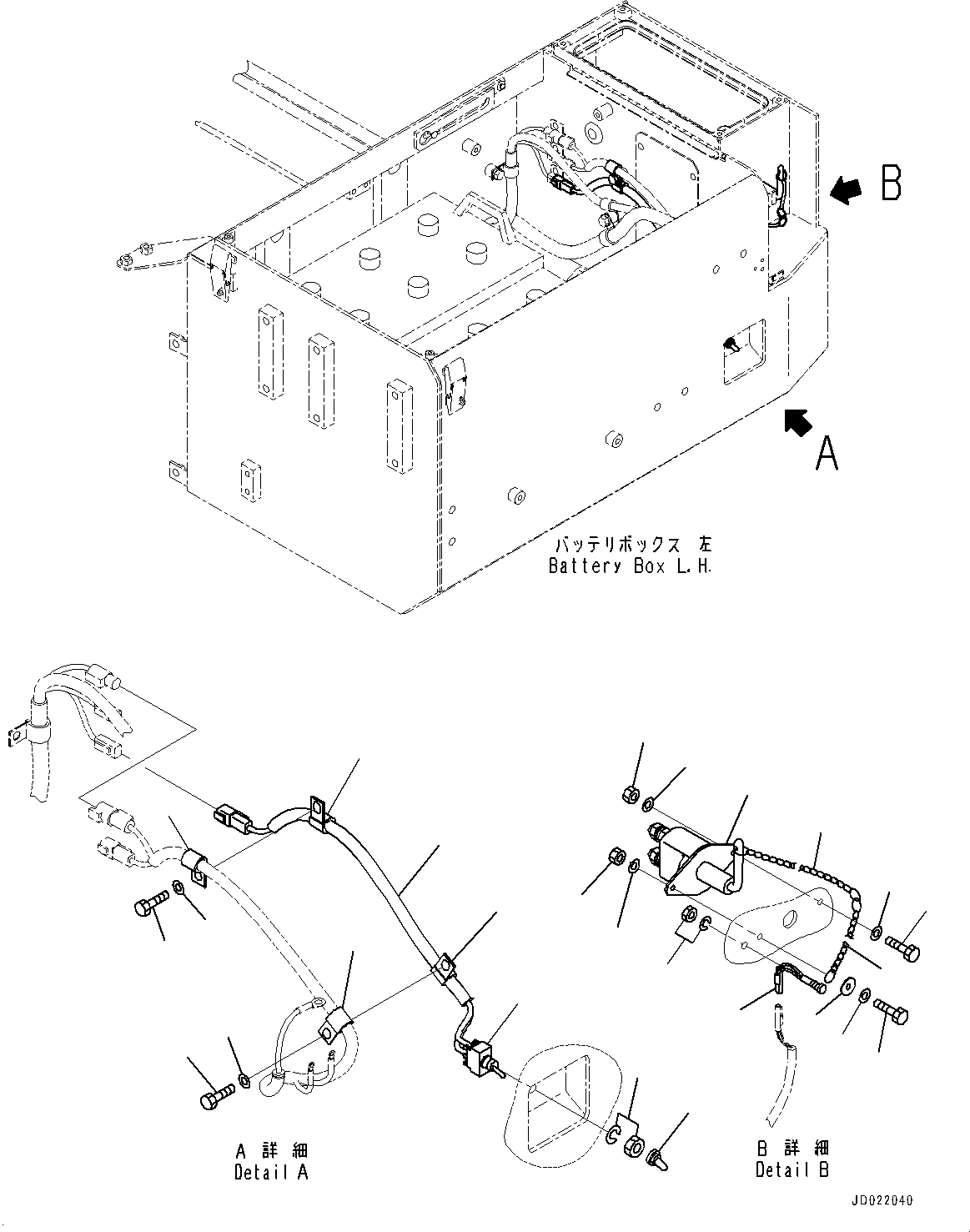 Wheel Loaders Komatsu / WA900-3E0 S/N 60078-UP(0000557C) / Left Battery Box, Disconnect Switch (#60078-)(E005005 : E0101-009005)