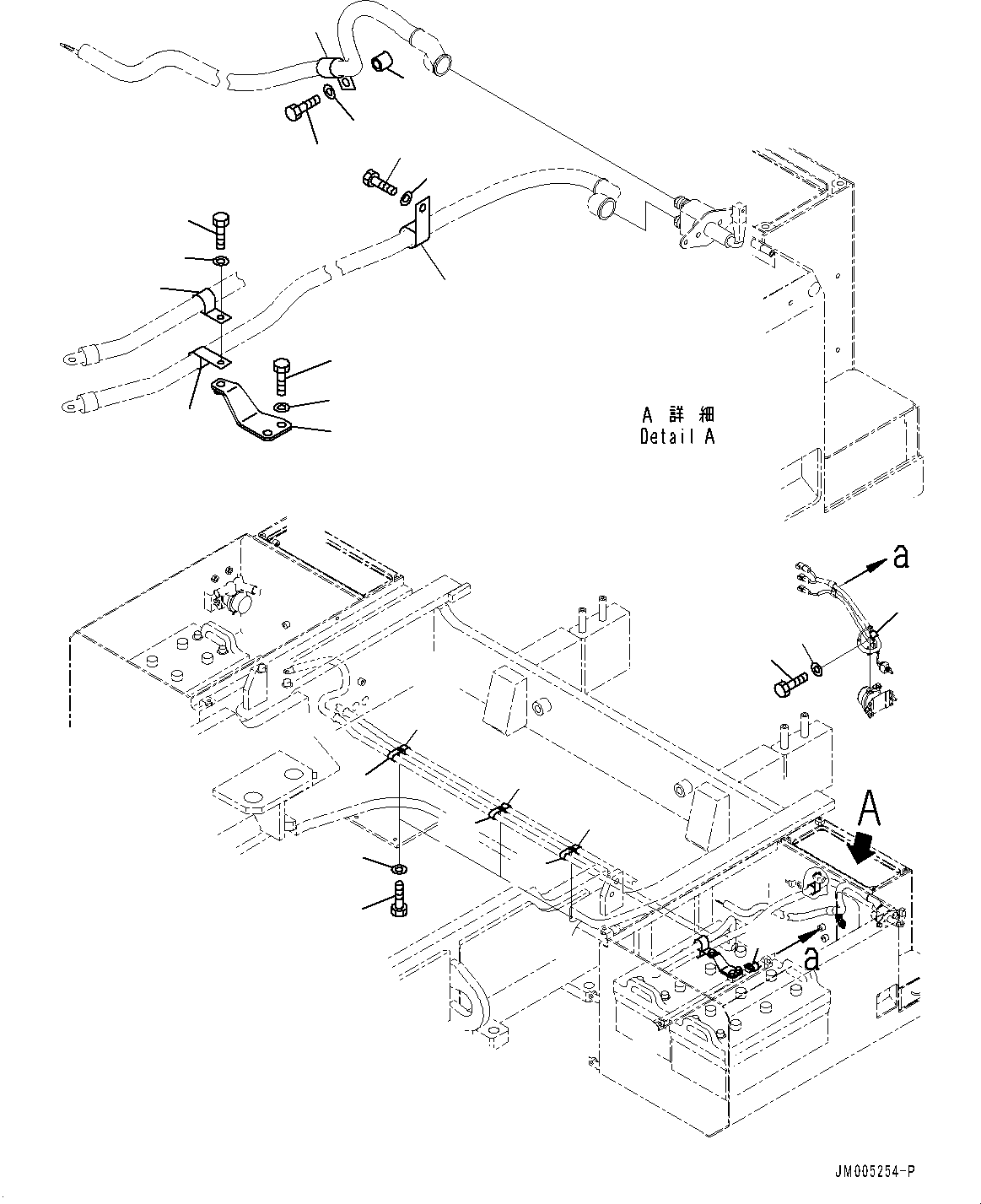 Wheel Loaders Komatsu / WA900-3E0 S/N 60078-UP(0000557C) / Left Battery Box, Wiring Harness Mounting (#60078-)(E006004 : E0101-015004)