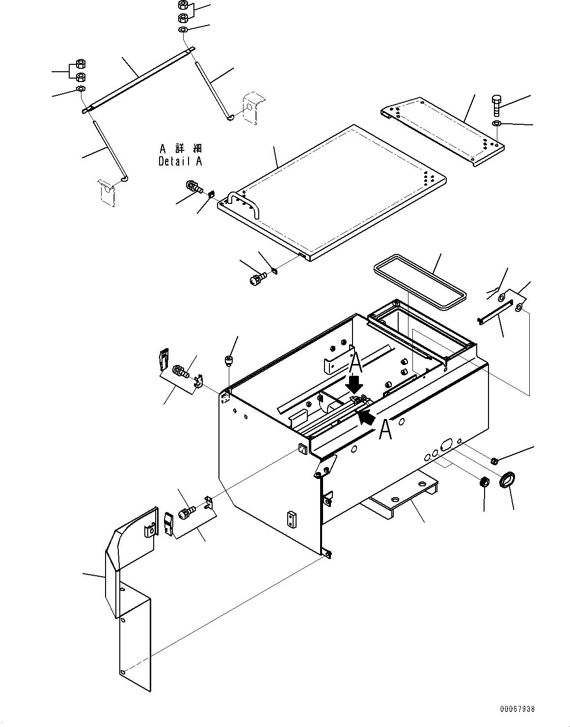 Wheel Loaders Komatsu / WA900-3E0 S/N 60078-UP(0000557C) / Right Battery Box, Battery Box (#60078-)(E007002 : E0102-003002)