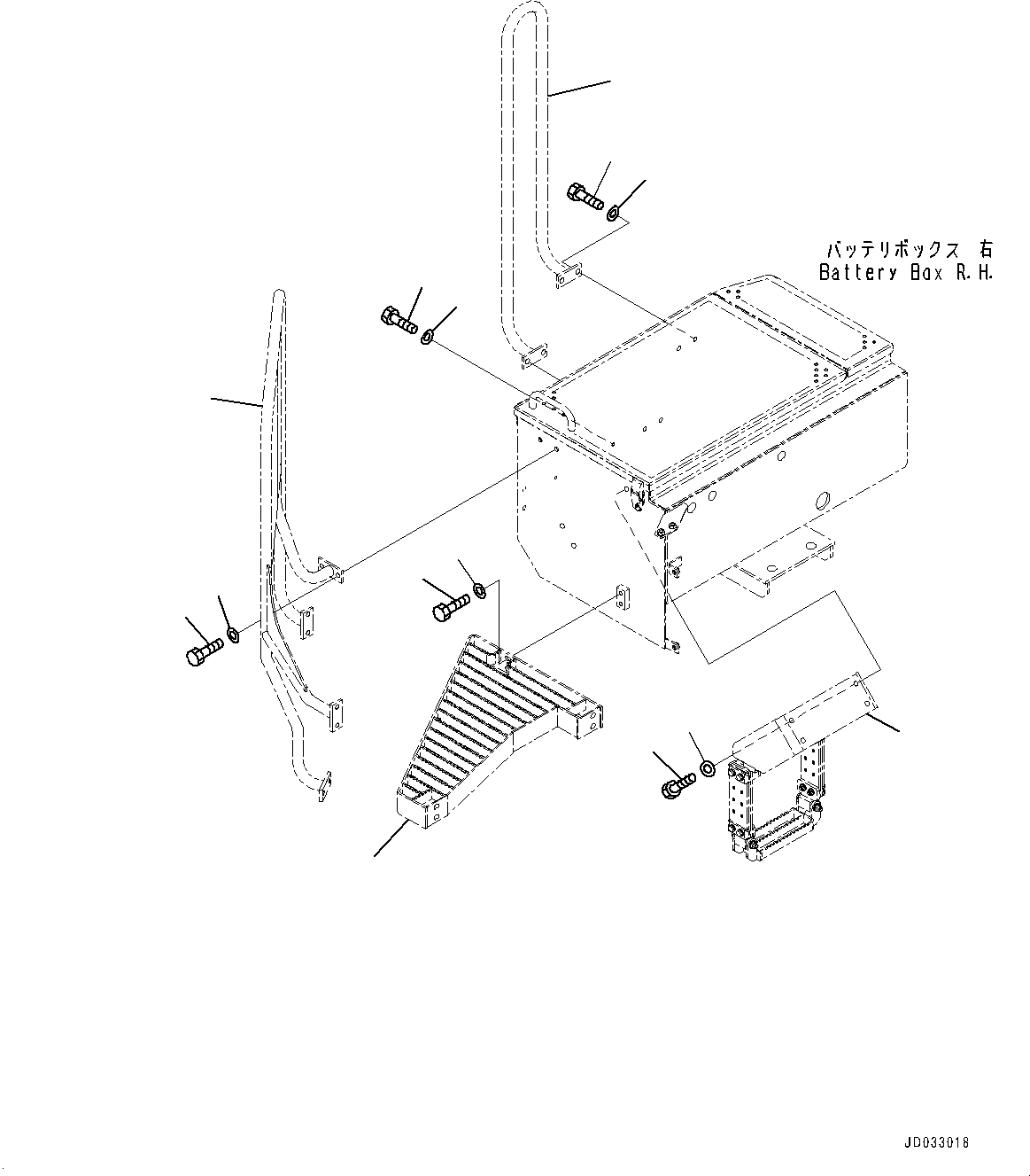 Wheel Loaders Komatsu / WA900-3E0 S/N 60078-UP(0000557C) / Right Battery Box, Step (#60078-)(E010004 : E0102-009004)
