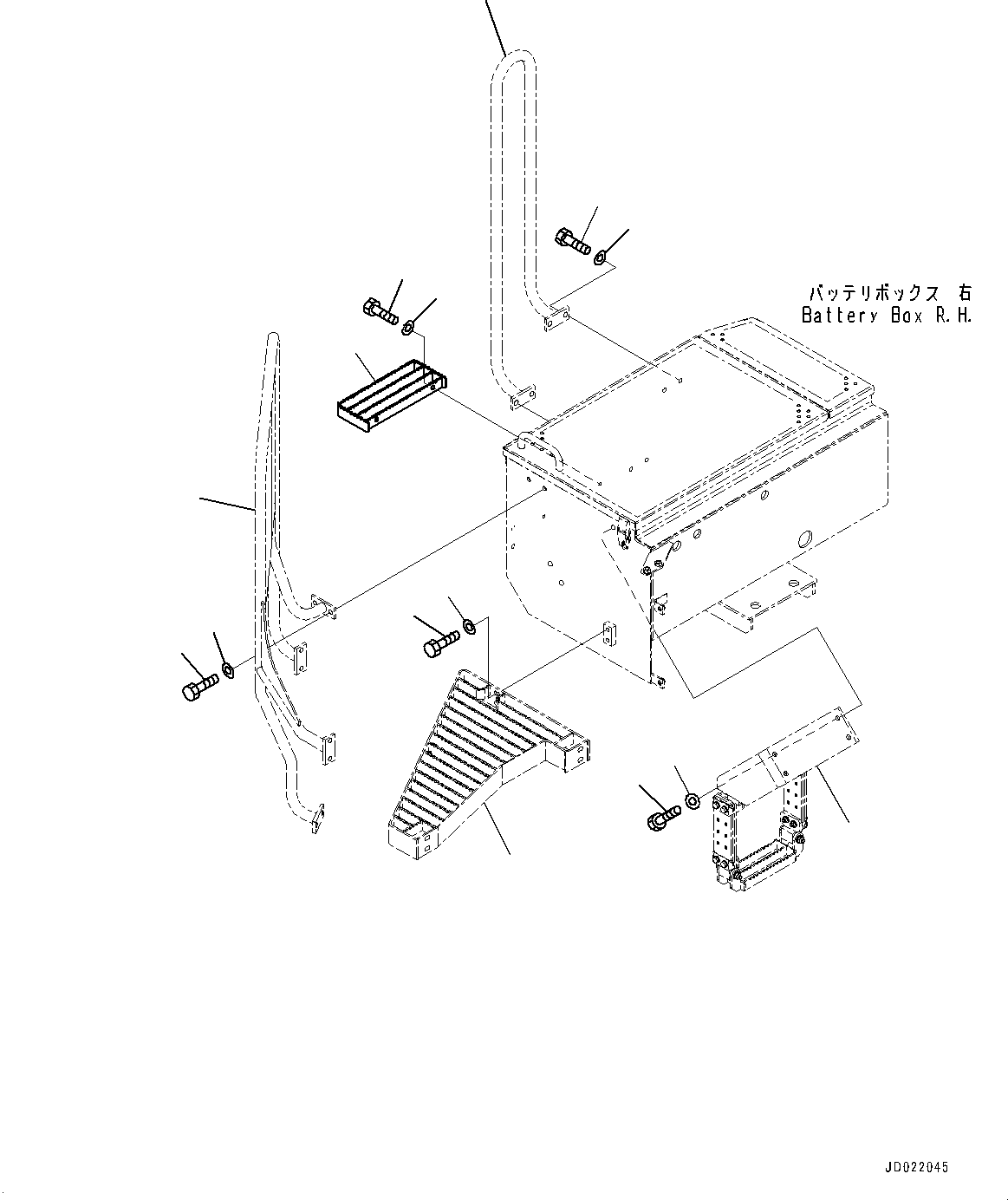 Wheel Loaders Komatsu / WA900-3E0 S/N 60078-UP(0000557C) / Right Battery Box, Step (#60078-)(E008004 : E0102-007004)