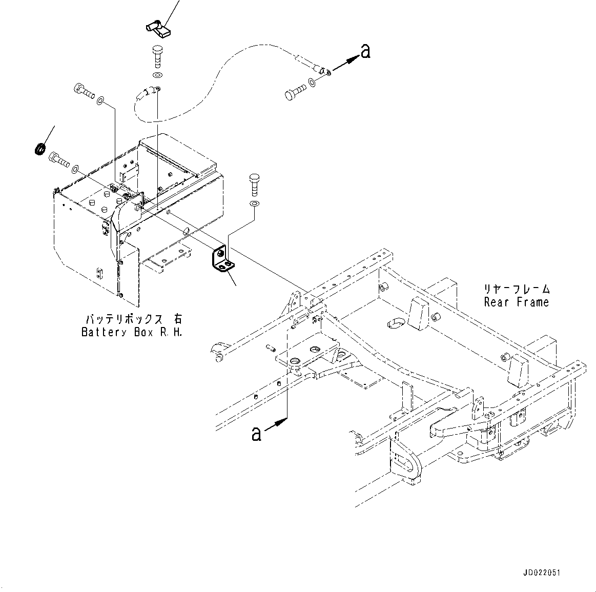 Wheel Loaders Komatsu / WA900-3E0 S/N 60078-UP(0000557C) / Right Battery Box, Mounting (1/2) (#60078-)(E008005 : E0102-007005)