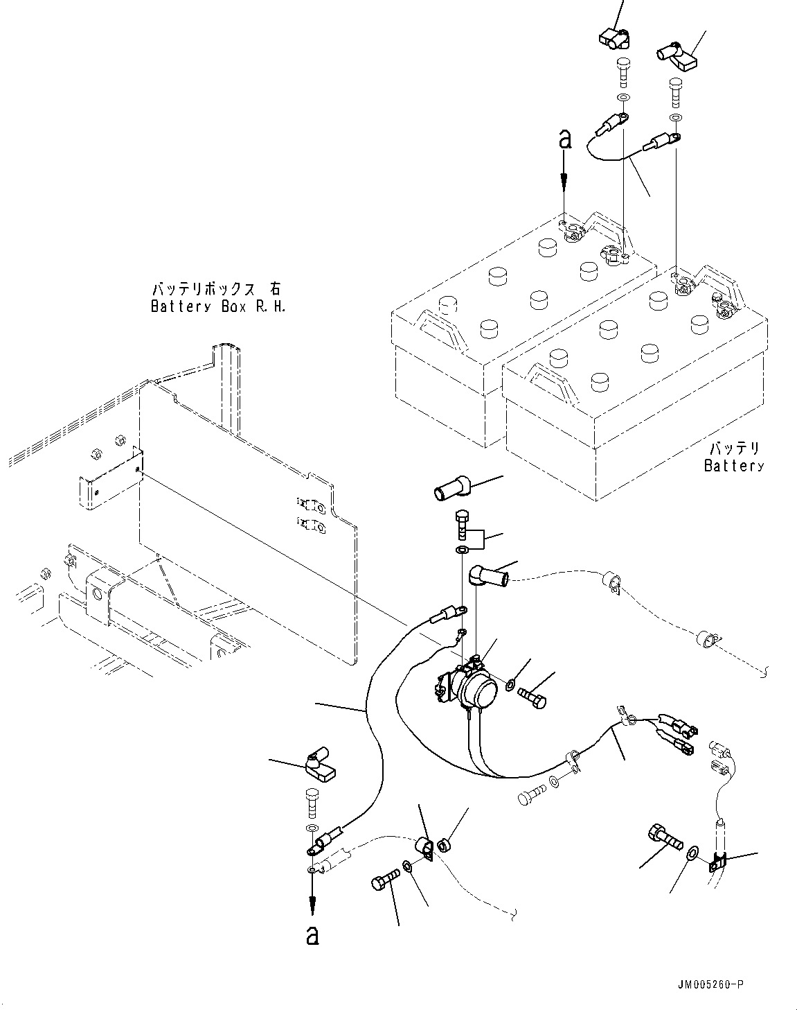 Wheel Loaders Komatsu / WA900-3E0 S/N 60078-UP(0000557C) / Right Battery Box, Wiring Harness and Relay (#60078-)(E011003 : E0102-014003)