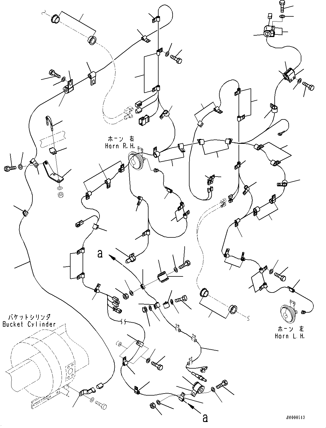 Wheel Loaders Komatsu / WA900-3E0 S/N 60078-UP(0000557C) / Front Wiring Harness, Wiring Harness (#60078-)(E015001 : E0200-007001)
