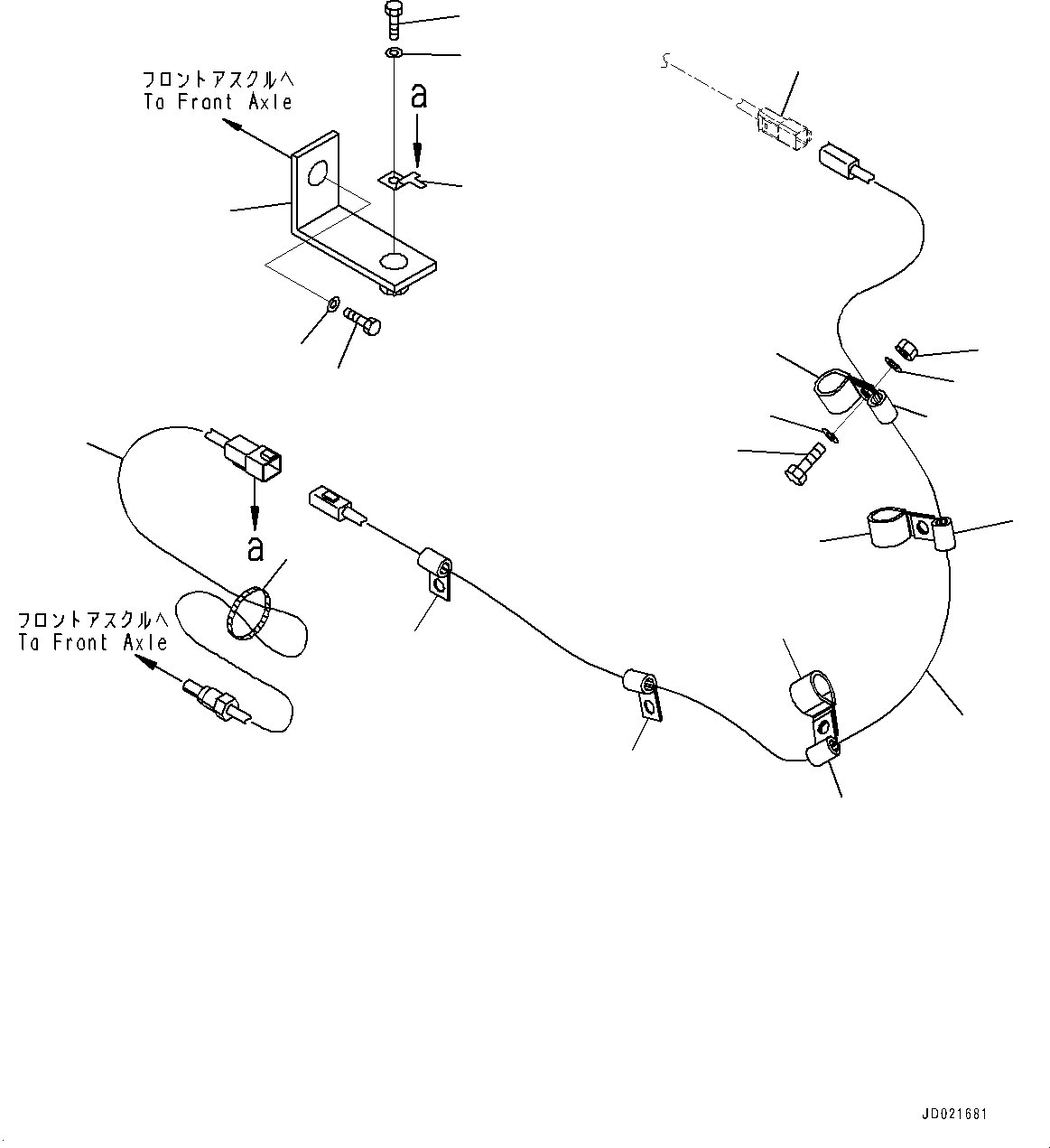 Wheel Loaders Komatsu / WA900-3E0 S/N 60078-UP(0000557C) / Front Wiring Harness, Vehicle Health Monitoring System (VHMS) Wiring Harness (#60078-)(E017002 : E0200-011002)