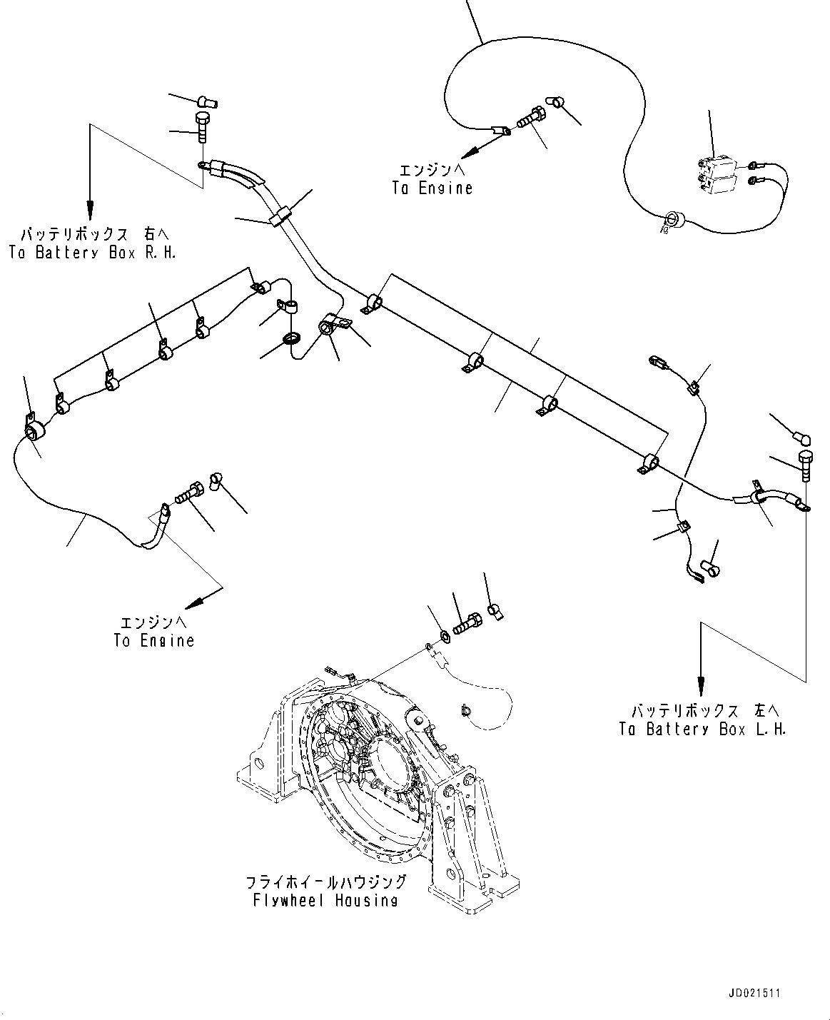 Wheel Loaders Komatsu / WA900-3E0 S/N 60078-UP(0000557C) / Rear Wiring Harness, Engine Wiring Harness (1/2) (#60078-)(E026002 : E0202-028002)