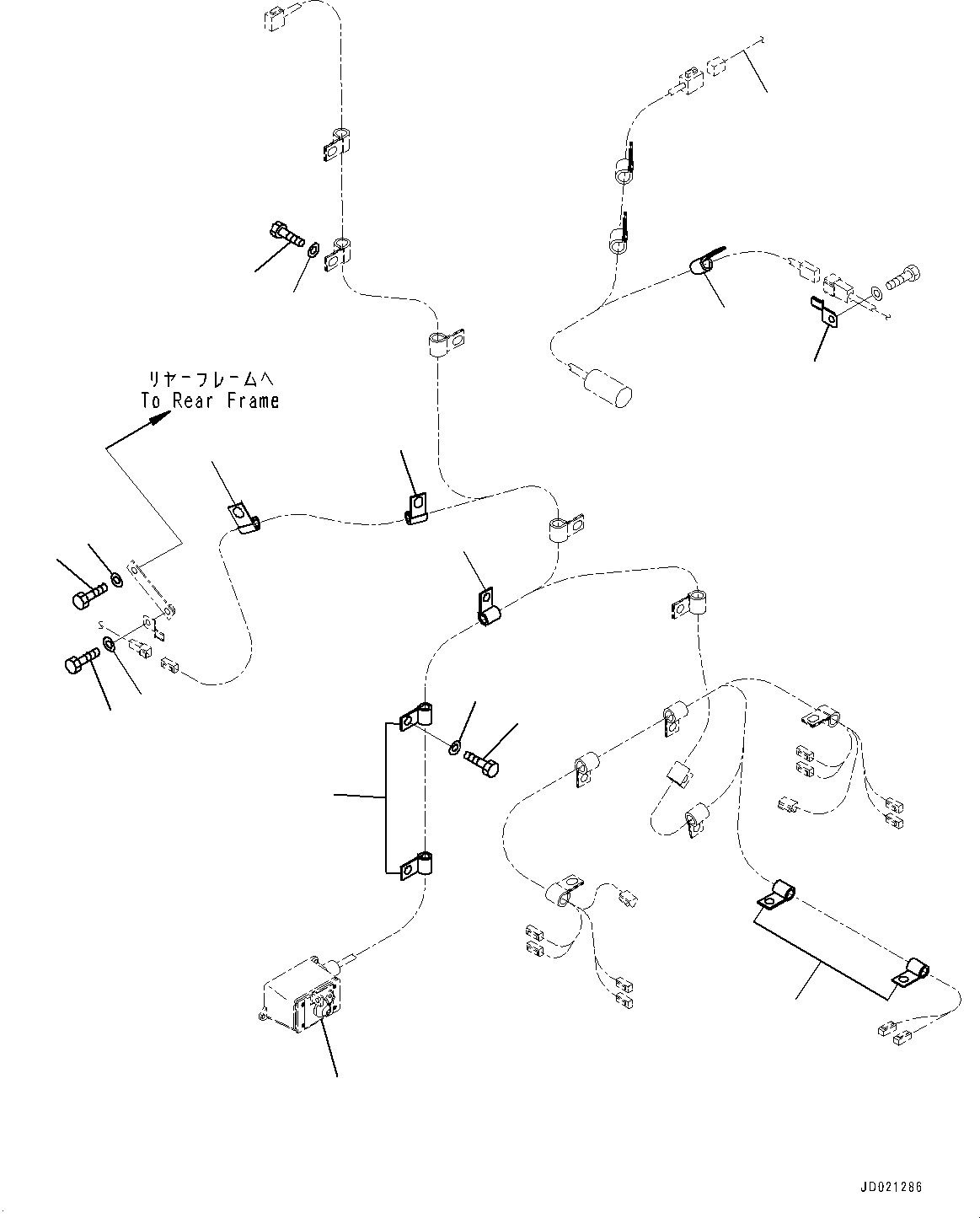 Wheel Loaders Komatsu / WA900-3E0 S/N 60078-UP(0000557C) / Rear Wiring Harness, Clip (#60078-)(E026005 : E0202-028005)