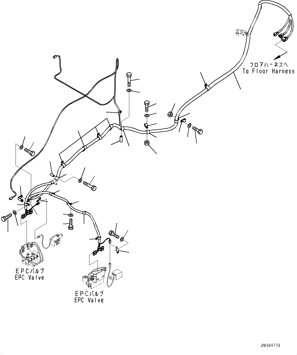 Wheel Loaders Komatsu / WA900-3E0 S/N 60078-UP(0000557C) / Rear Wiring Harness, Shut Down Switch (#60078-)(E020006 : E0202-006006)