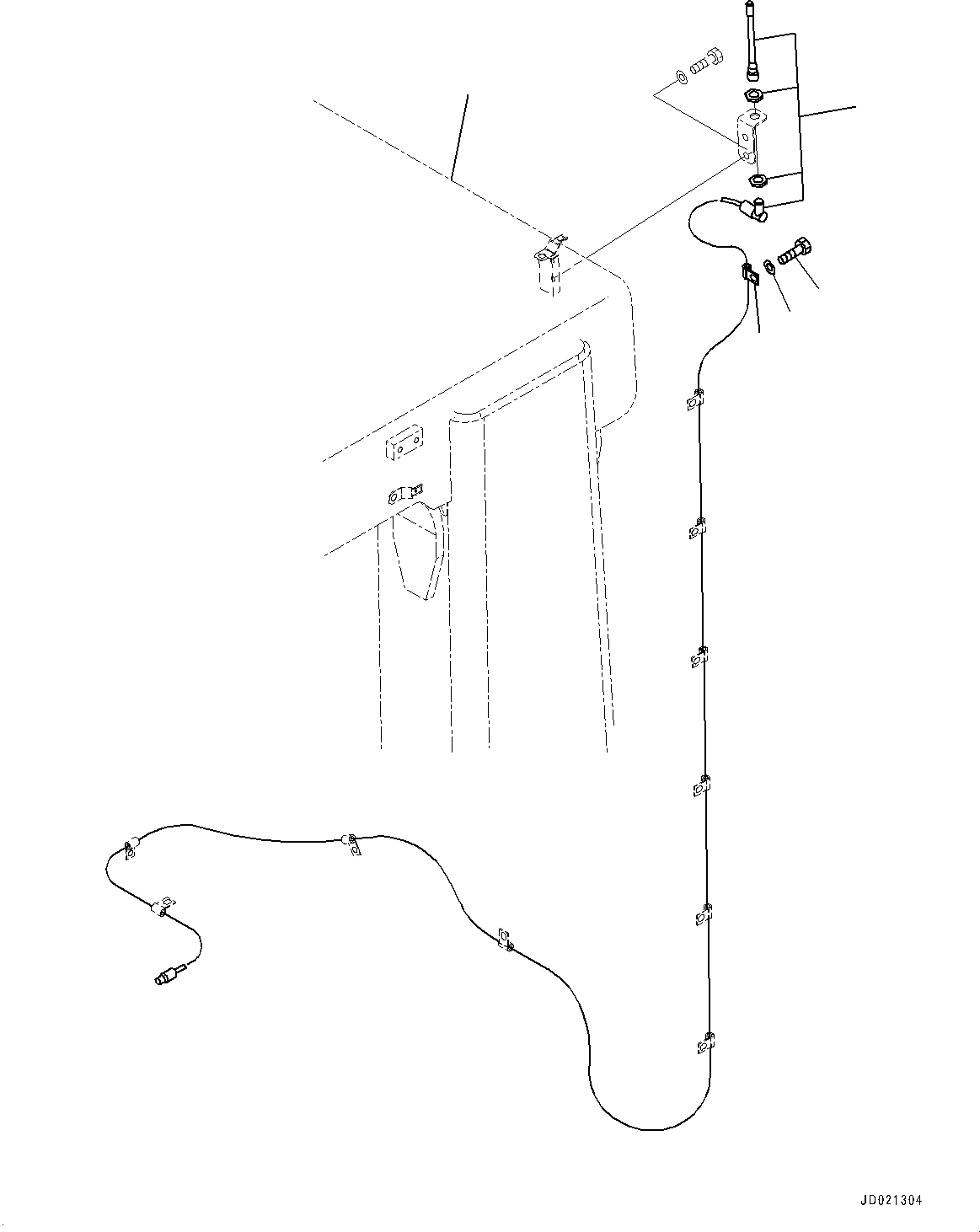 Wheel Loaders Komatsu / WA900-3E0 S/N 60078-UP(0000557C) / Rear Wiring Harness, Antenna (#60078-)(E026011 : E0202-028011)