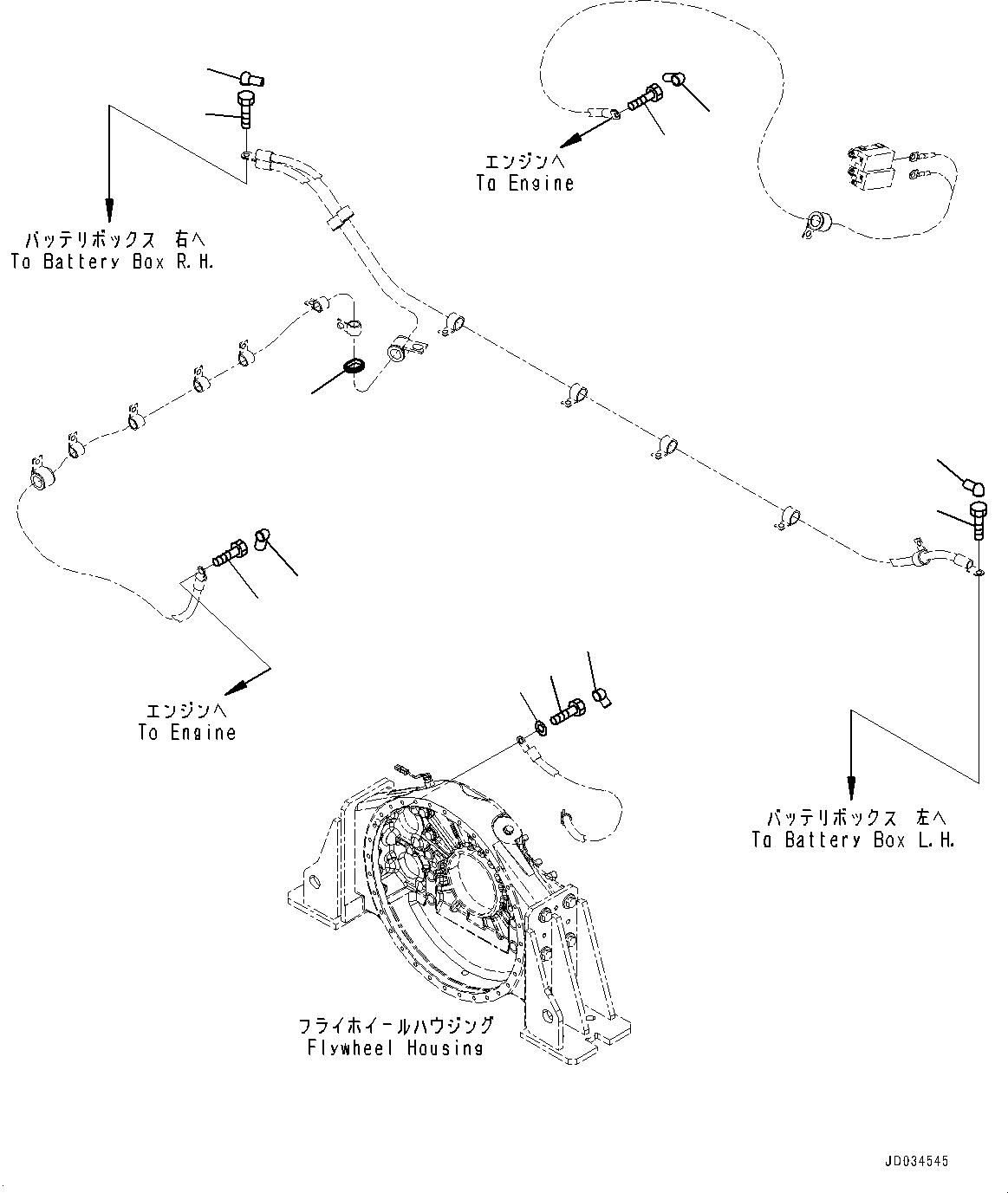Wheel Loaders Komatsu / WA900-3E0 S/N 60078-UP(0000557C) / Rear Wiring Harness, Engine Wiring Harness (1/2) (#60078-)(E022002 : E0202-017002)