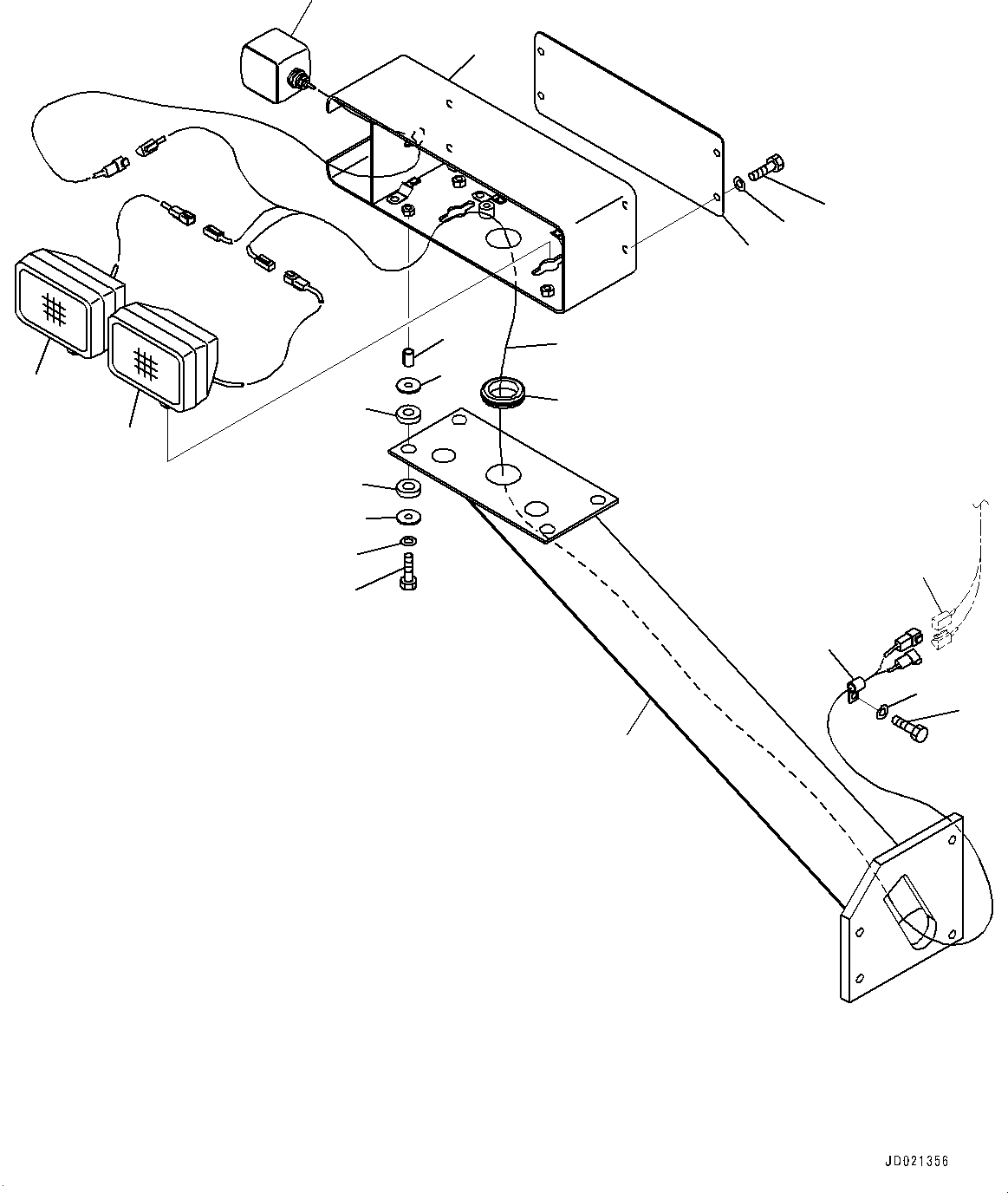 Wheel Loaders Komatsu / WA900-3E0 S/N 60078-UP(0000557C) / Front Lamp R.H. (#60078-)(E033001 : E0307-006001)