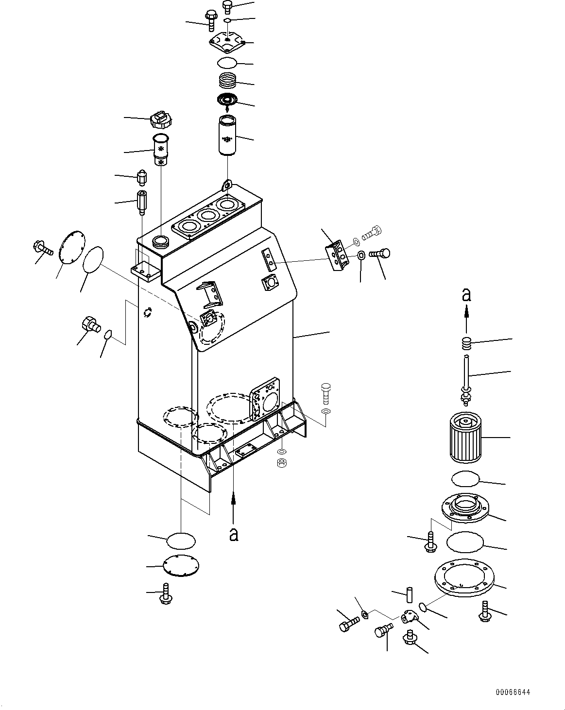 Wheel Loaders Komatsu / WA900-3E0 S/N 60078-UP(0000557C) / Hydraulic Tank, Tank (#60078-)(H008001 : H0110-011001)