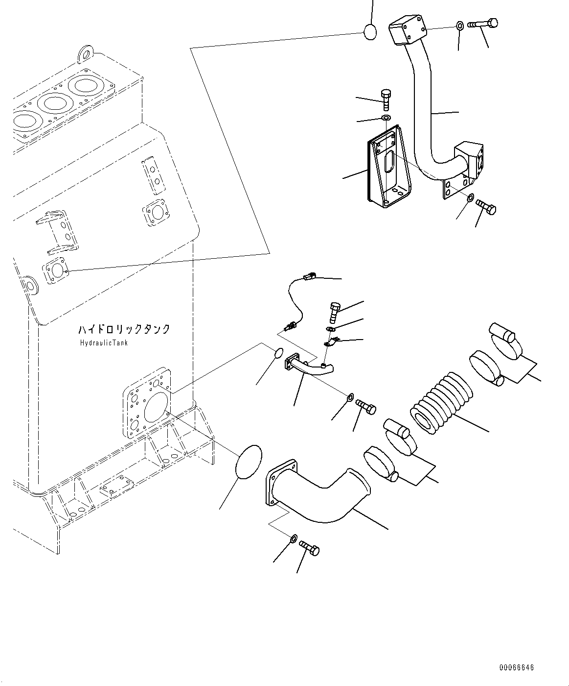 Wheel Loaders Komatsu / WA900-3E0 S/N 60078-UP(0000557C) / Hydraulic Tank, Suction Piping (#60078-)(H002002 : H0110-002002)