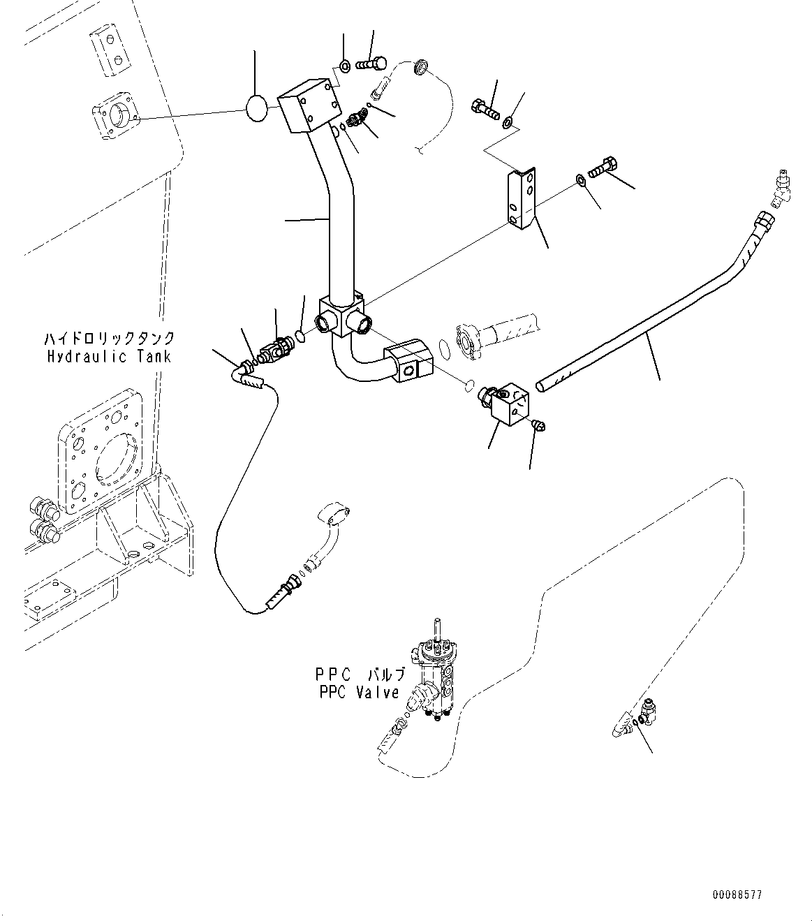 Wheel Loaders Komatsu / WA900-3E0 S/N 60078-UP(0000557C) / Hydraulic Tank, Cooling Piping (#60078-)(H004003 : H0110-005003)